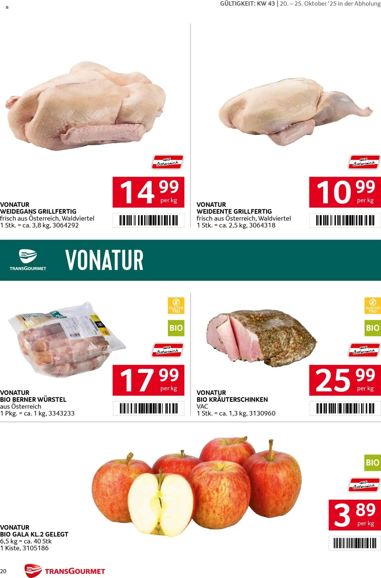 Transgourmet Flugblatt gültig ab 20.10.2025 | Seite: 20