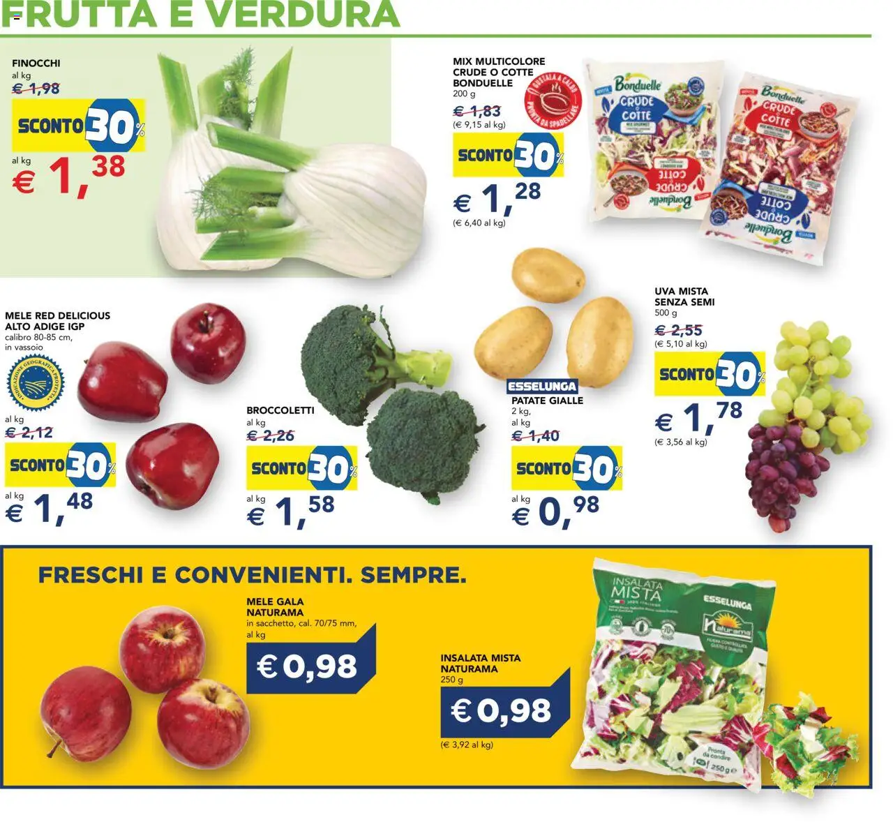 Volantino Esselunga S del 09.10.2025 | Pagina: 17 | Prodotti: Patate, Frutta, Broccoletti, Vassoio