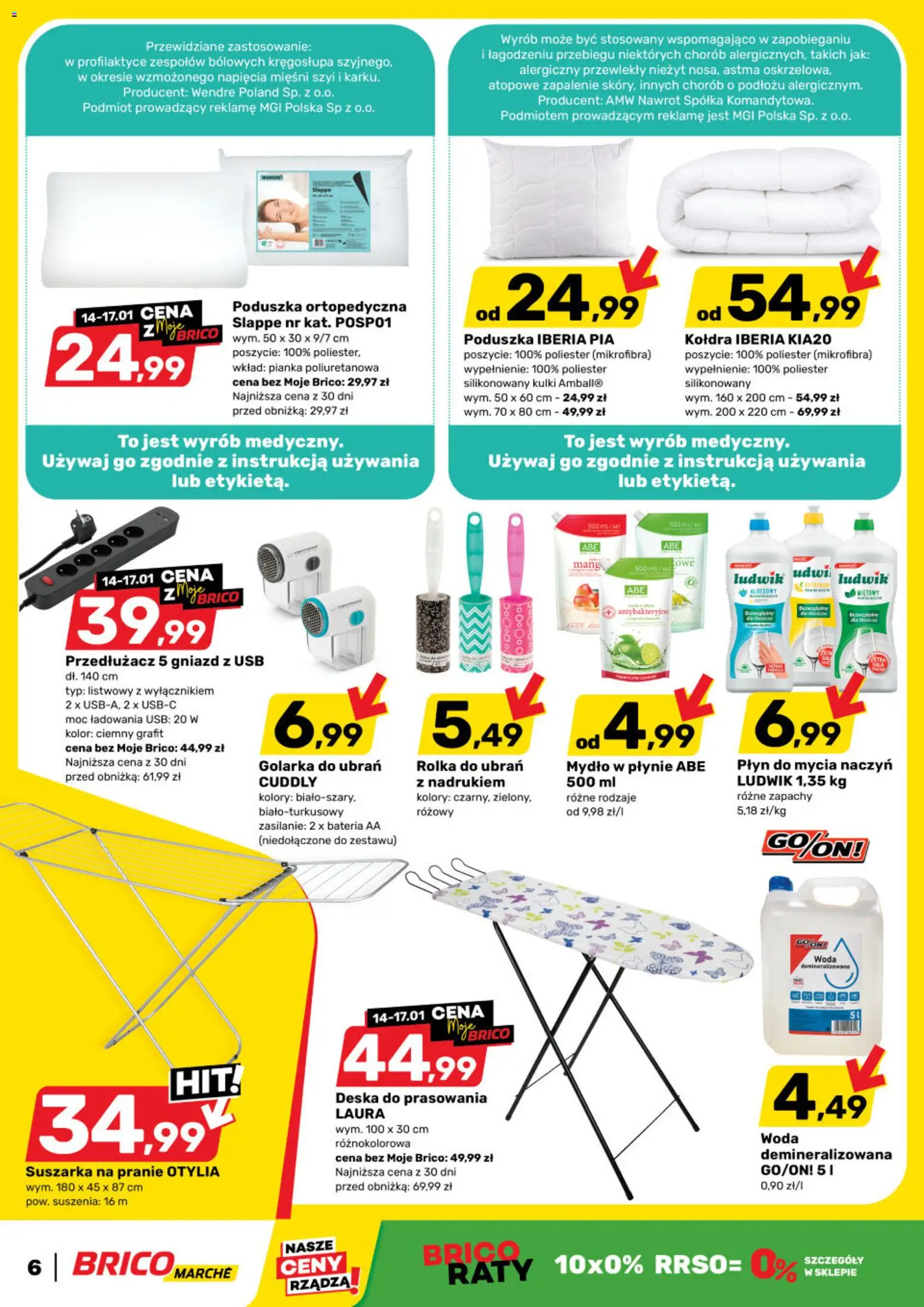 Brico Marché Gazetka od 14.01.2026 | Strona: 6 | Produkty: Poduszka, Bateria, Mydło, Płyn do mycia naczyń