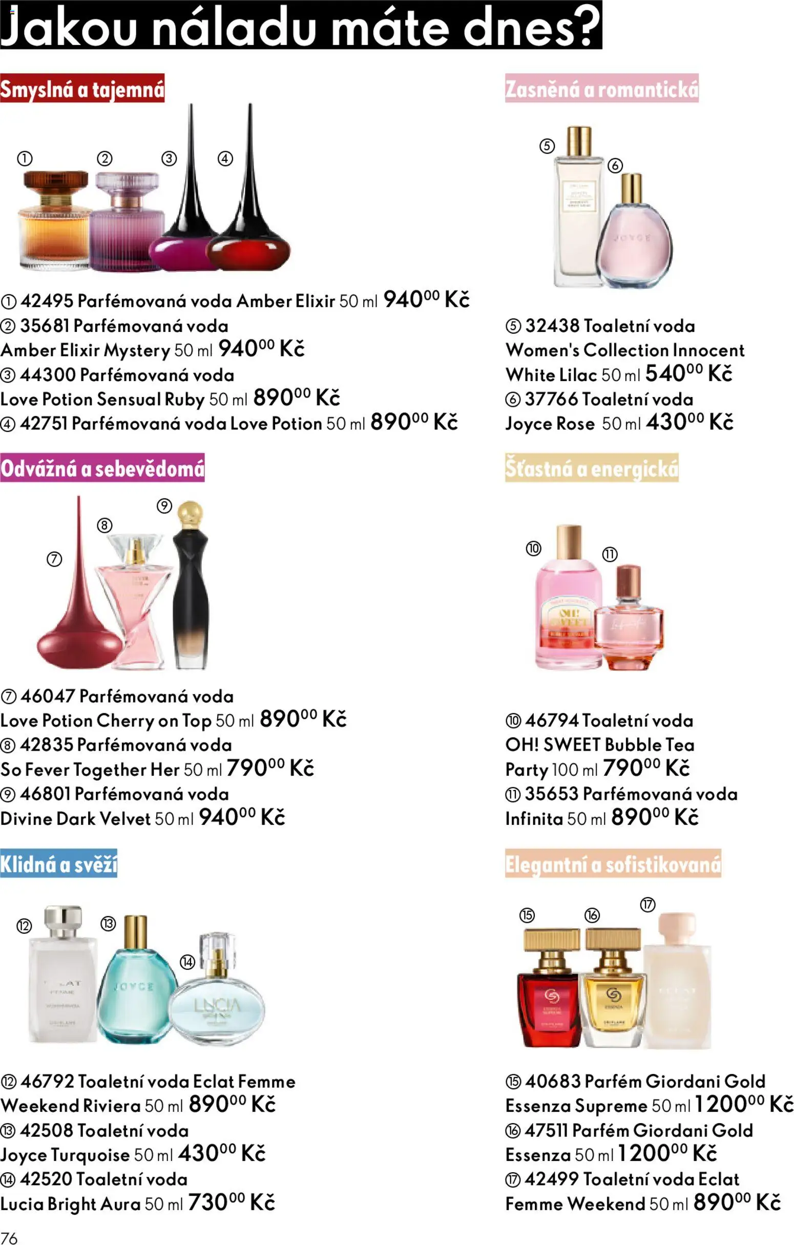 Oriflame katalog č.01/2026 od 30.12.2025 | Strana: 76 | Produkty: Voda, Velvet, Parfém, Toaletní voda