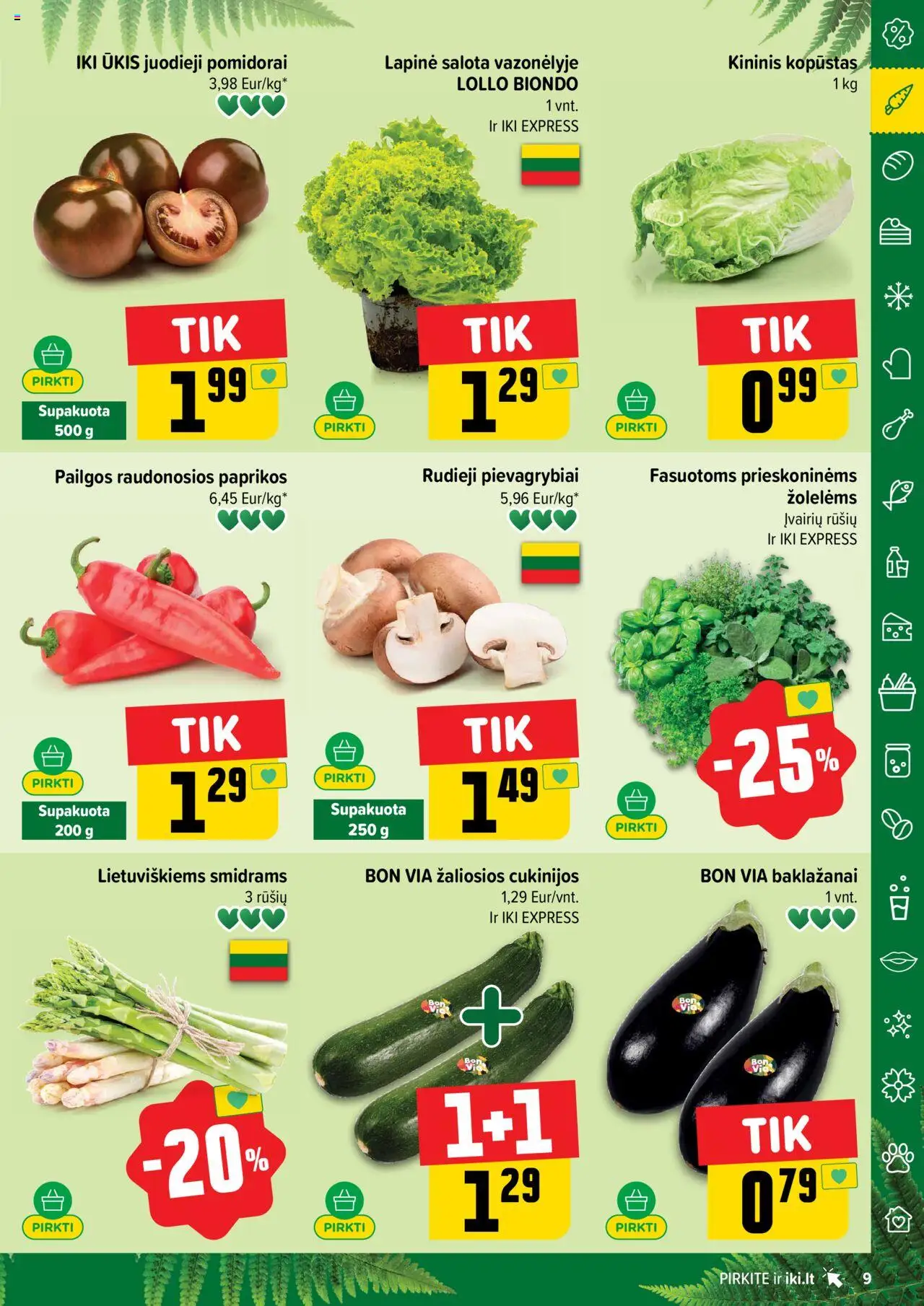 IKI leidinys│galioja nuo 16.06.2025 | Puslapis: 9 | Prekių: Salota, Pievagrybiai, Pomidorai