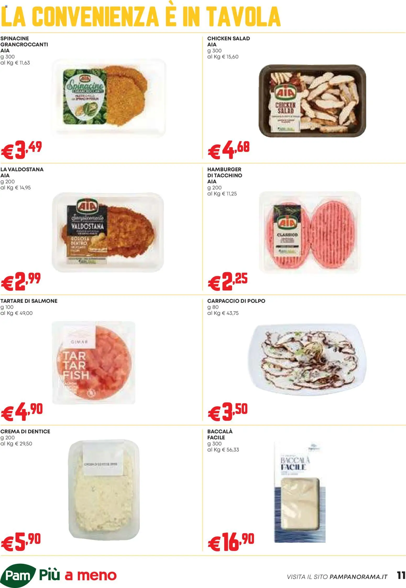 Volantino PAM del 26.02.2026 | Pagina: 11 | Prodotti: Salmone, Polpo, Tacchino, Hamburger