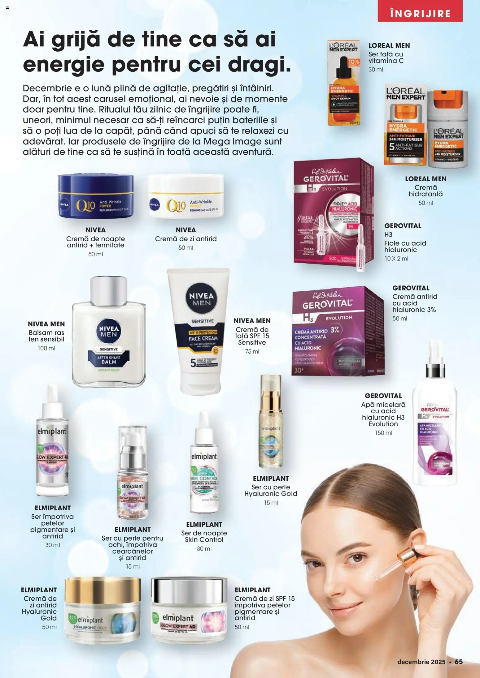 Noul catalog Mega Image – valabil de la 27.11.2025 | Pagină: 65 | Produse: After shave, Balsam, Cremă, Apă micelară