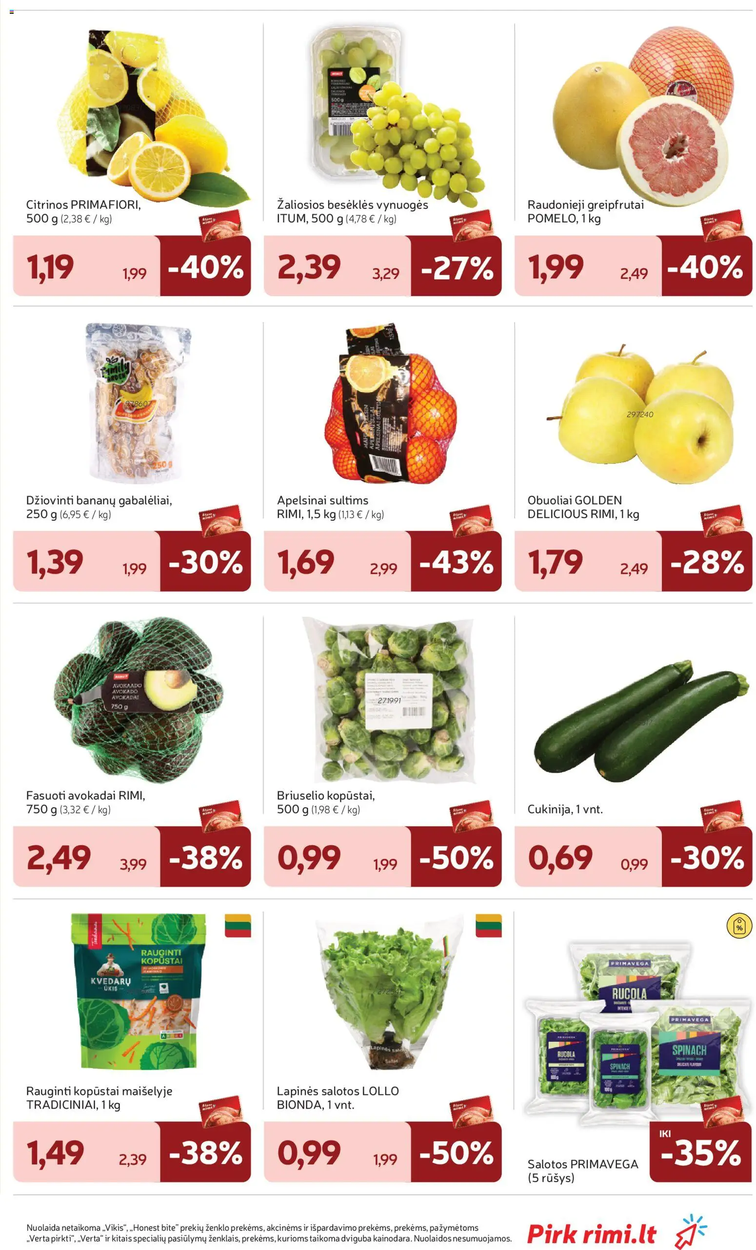 Rimi akcijos nuo 02.12.2025 | Puslapis: 11 | Prekių: Salotos, Vynuogės, Obuoliai, Apelsinai