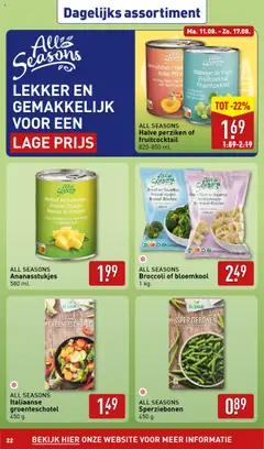  | Pagina: 22 | Producten: Bloemkool, Broccoli, Ananas, Perziken