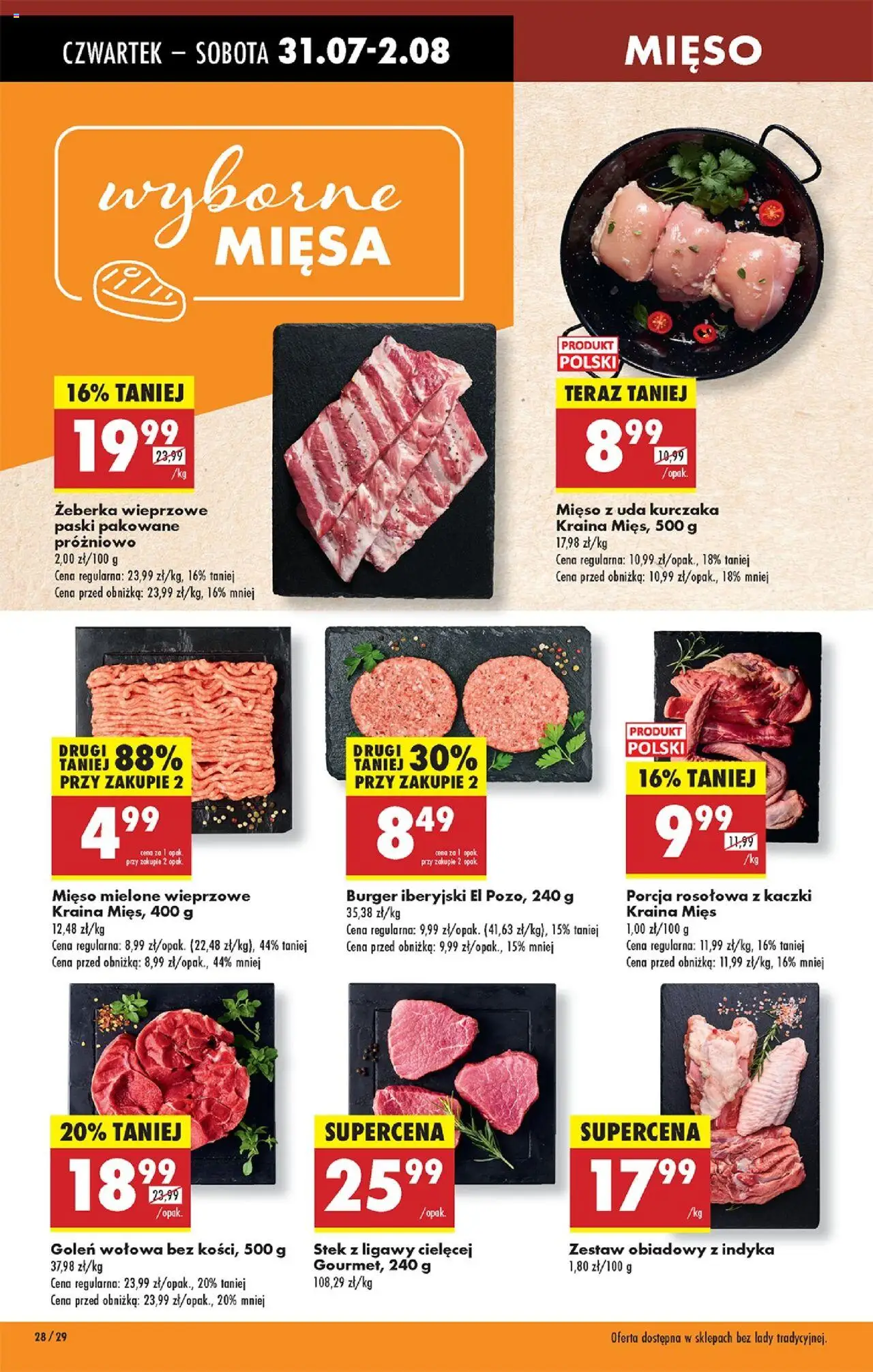 Biedronka gazetka - Oferta W tym tygodniu od 31.07.2025 | Strona: 38 | Produkty: Mięso, Kraina mięs, Mięso mielone, Zestaw obiadowy