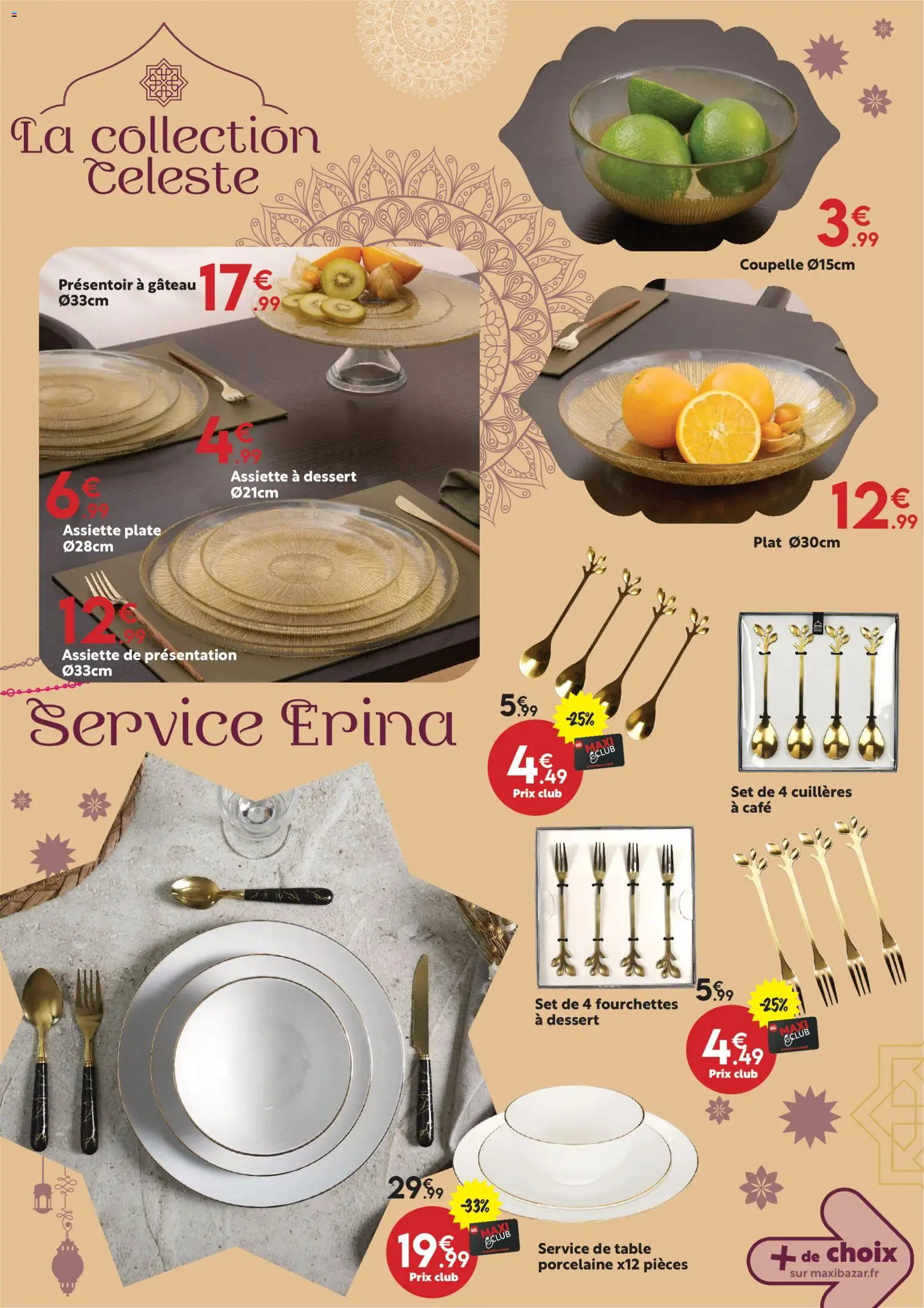 {H1} | Page: 3 | Produits: Présentoir a gâteau, Fourchettes, Porcelaine, Café