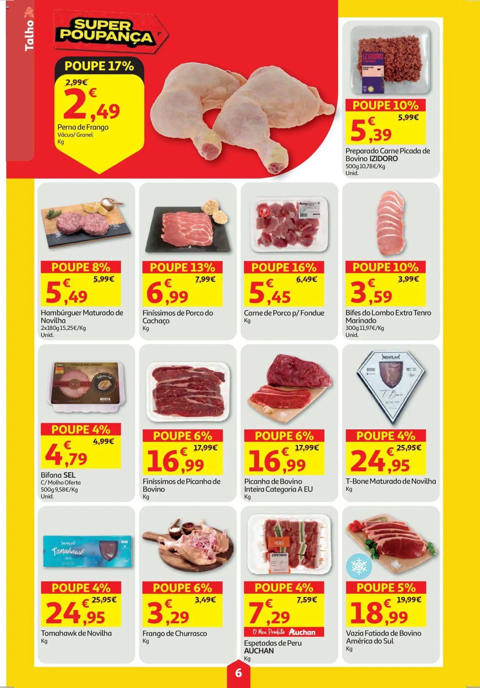 Auchan folheto │ válido de 25.12.2025 | Página: 6 | Produtos: Frango, Peru, Carne picada, Carne