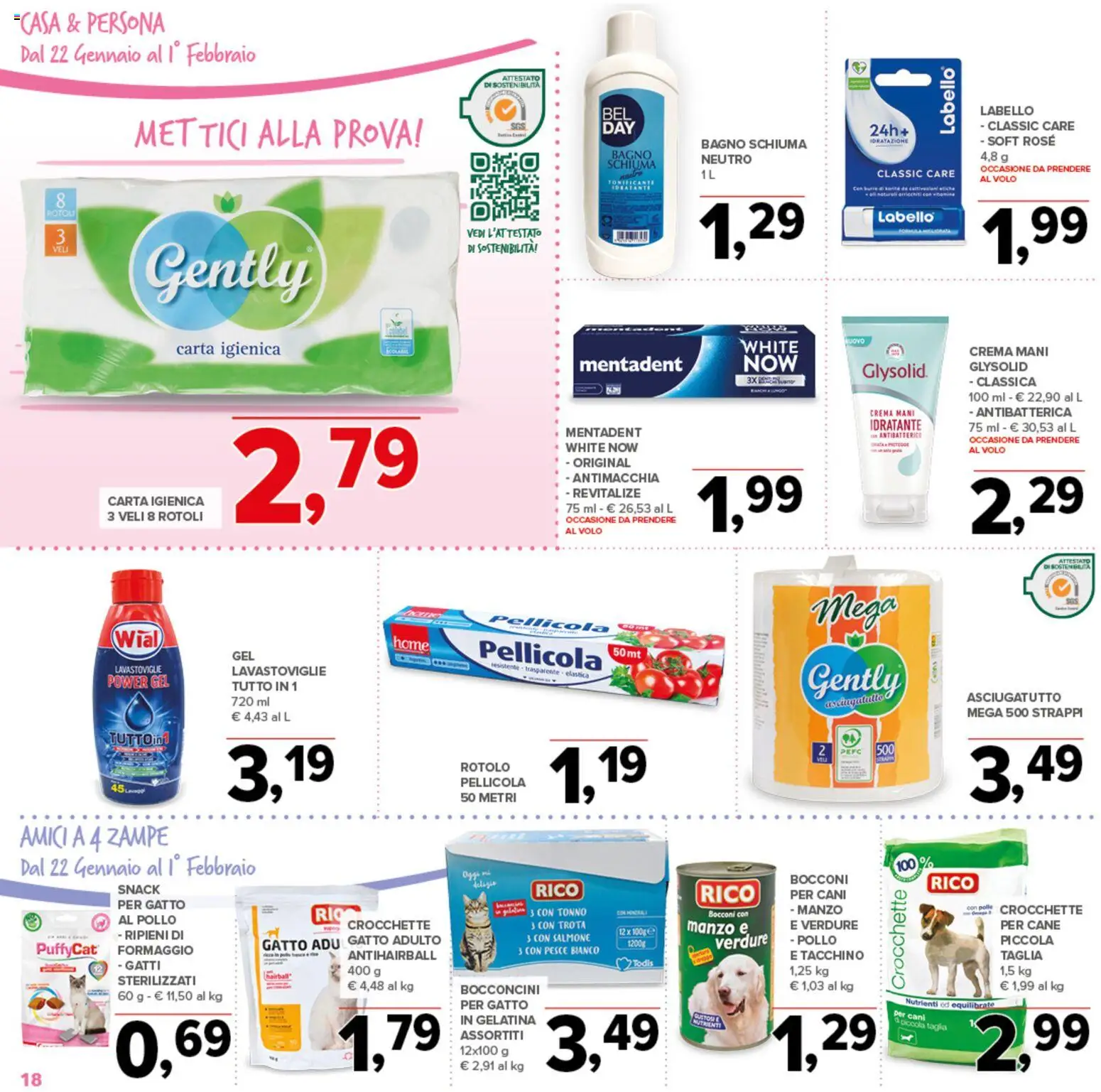 Volantino Todis del 22.01.2026 | Pagina: 18 | Prodotti: Crema, Verdure, Tonno, Asciugatutto