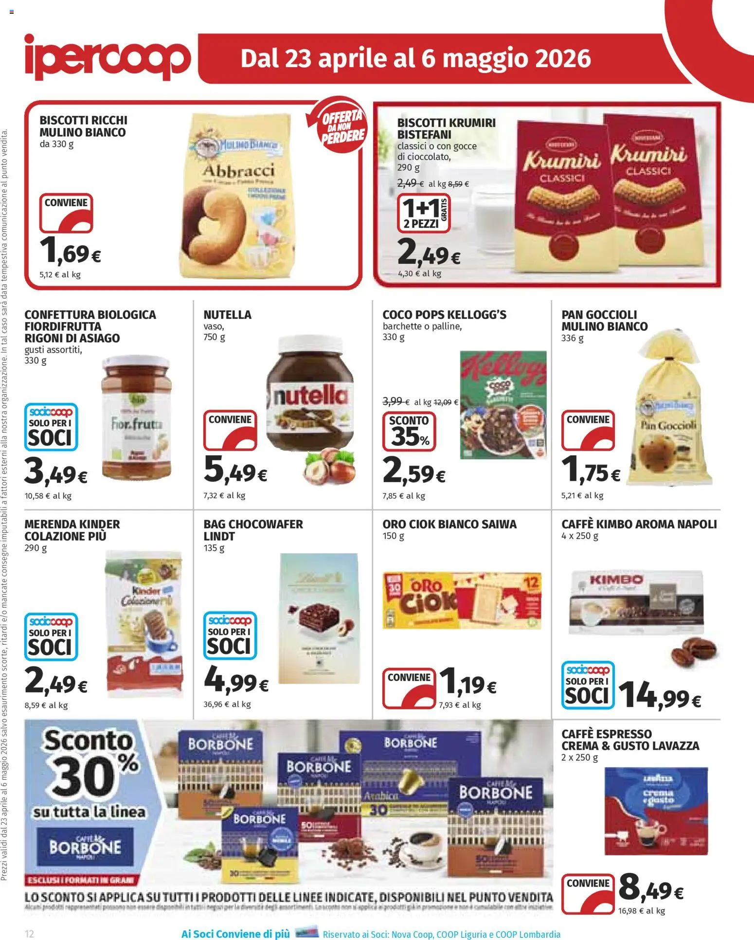 Volantino Ipercoop del 23.04.2026 | Pagina: 12 | Prodotti: Crema, Caffè, Data, Lavazza