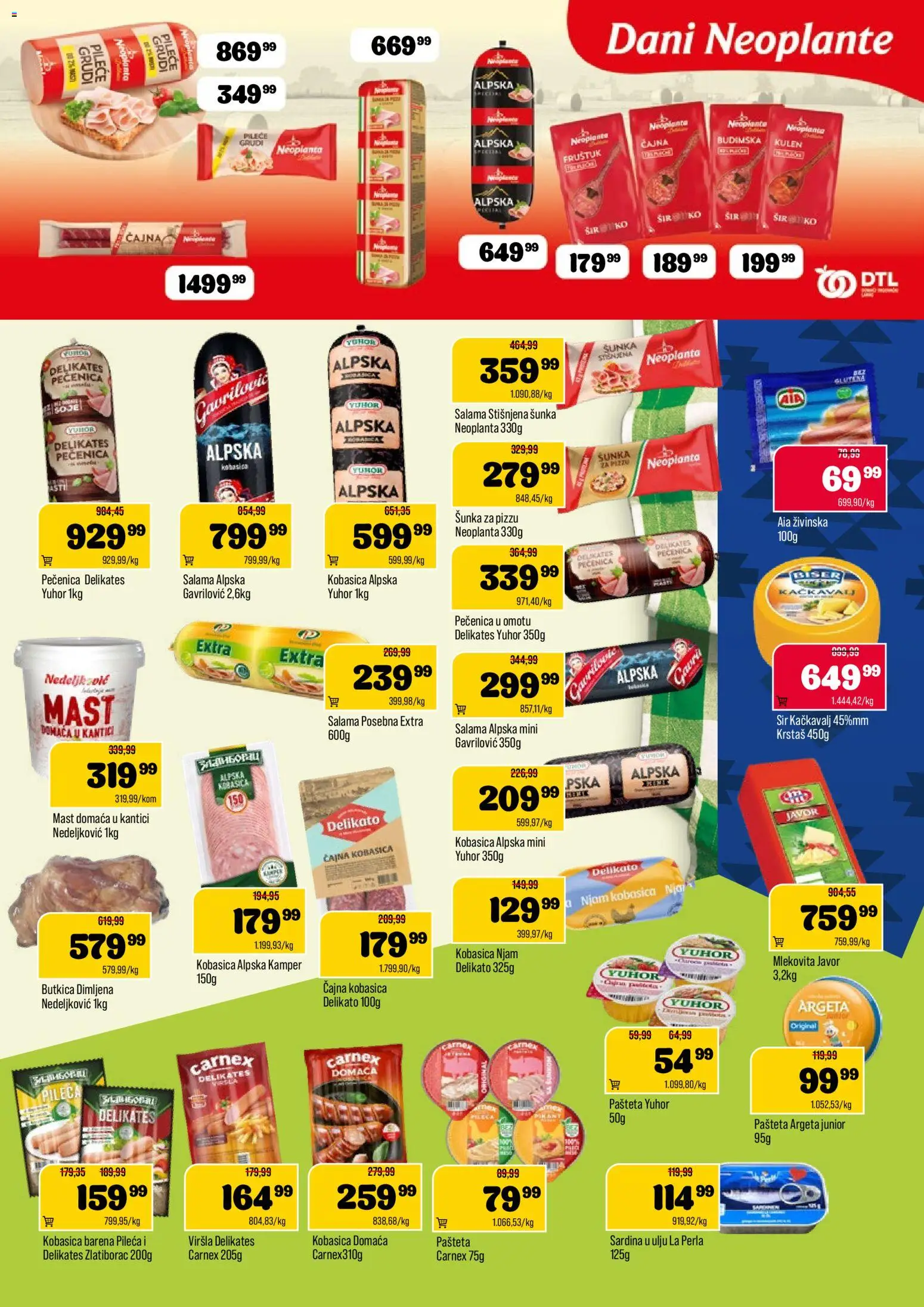 Podunavlje katalog - važi od 08.04.2026 | Strana: 5 | Proizvode: Mast, Pečenica, Pašteta, Sardina