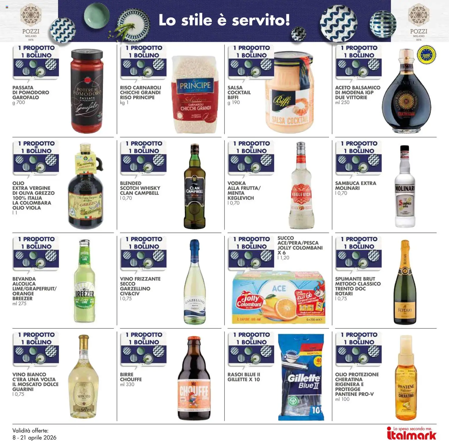 Volantino Italmark del 08.04.2026 | Pagina: 27 | Prodotti: Riso, Whisky, Olio, Vino