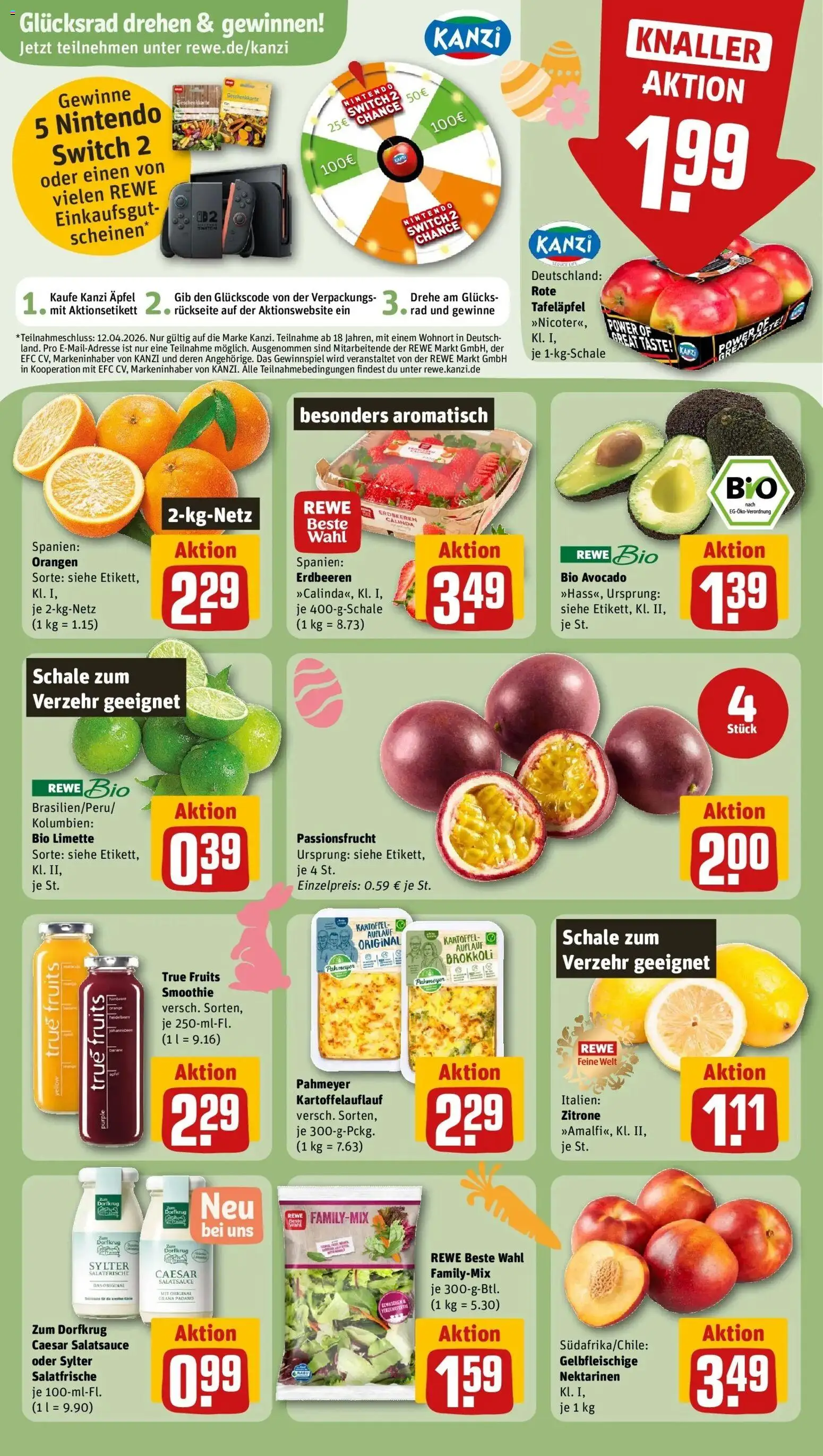 Rewe Prospekt Paderborn	 – gültig ab 23.03.2026 | Seite: 8 | Produkte: Äpfel, Brokkoli, Zitrone, Erdbeeren