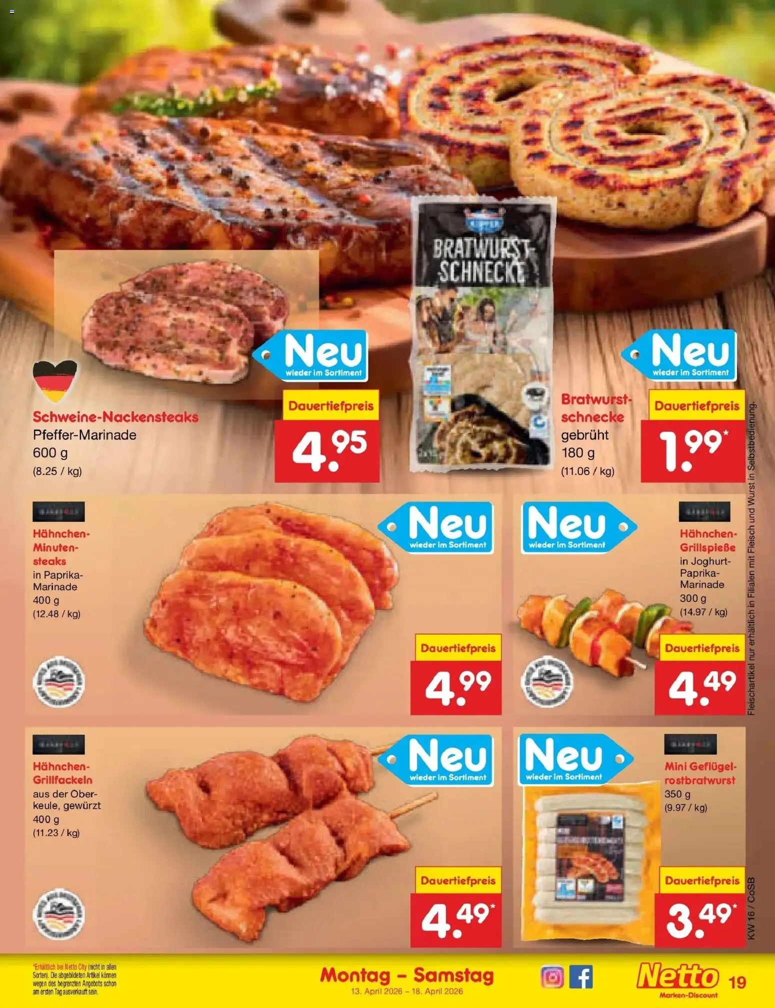 Netto Marken-Discount Prospekt Bitterfeld-Wolfen	 – gültig ab 13.04.2026 | Seite: 23 | Produkte: Hahnchen, Joghurt, Bratwurst, Paprika