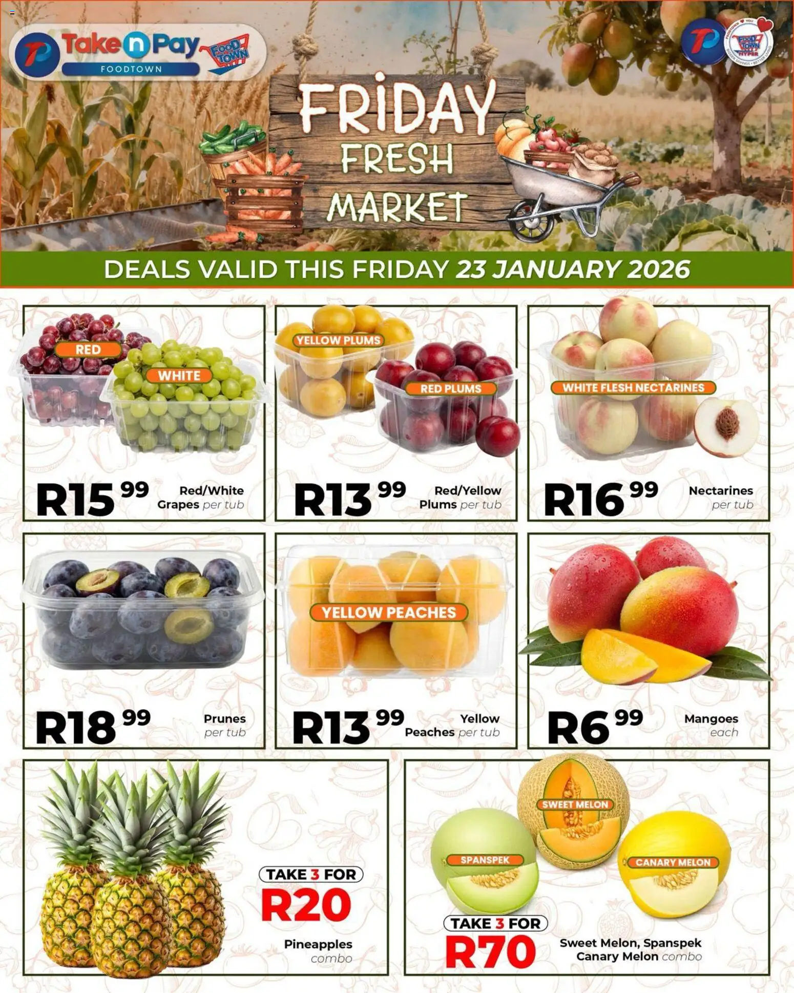 New Take n Pay catalogue – valid from 23.01.2026 | Page: 7 | Products: Nectarines, Grapes
