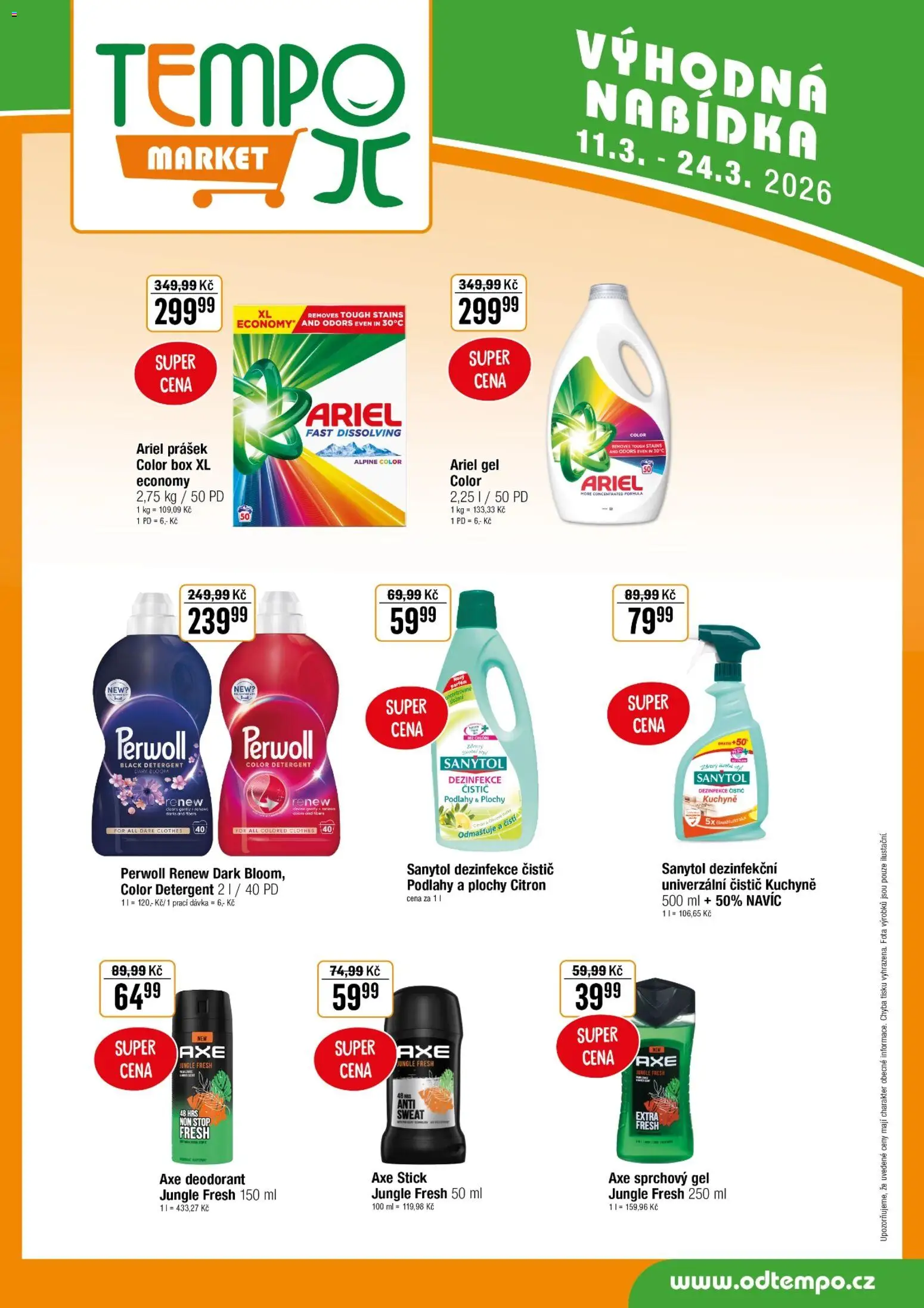 Tempo leták od 11.03.2026 | Strana: 10 | Produkty: Box, Ariel, Univerzální čistič, Kuchyně
