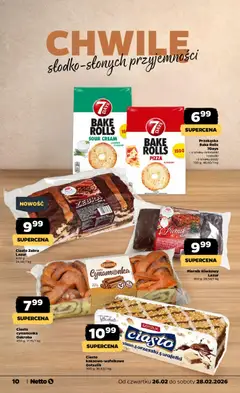 Pogląd oferty "Netto gazetka - Spożywcza" - ważna od 26.02.2026 | Strona: 10 | Produkty: Ciasto, Piernik, Wafelki, Pizza