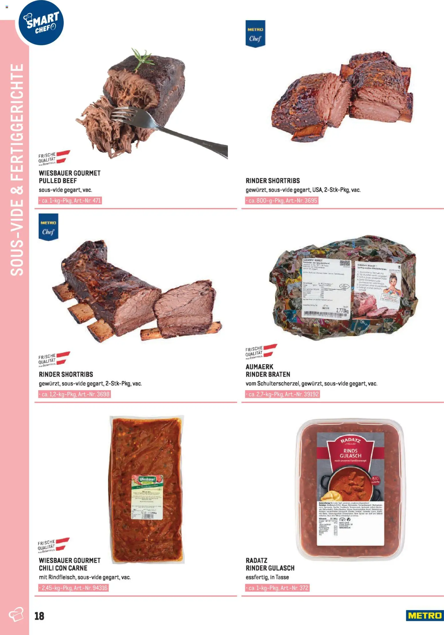 Metro angebote - Smart Chef Fleisch gültig ab 01.01.2026 | Seite: 18 | Produkte: Fertiggerichte, Chili