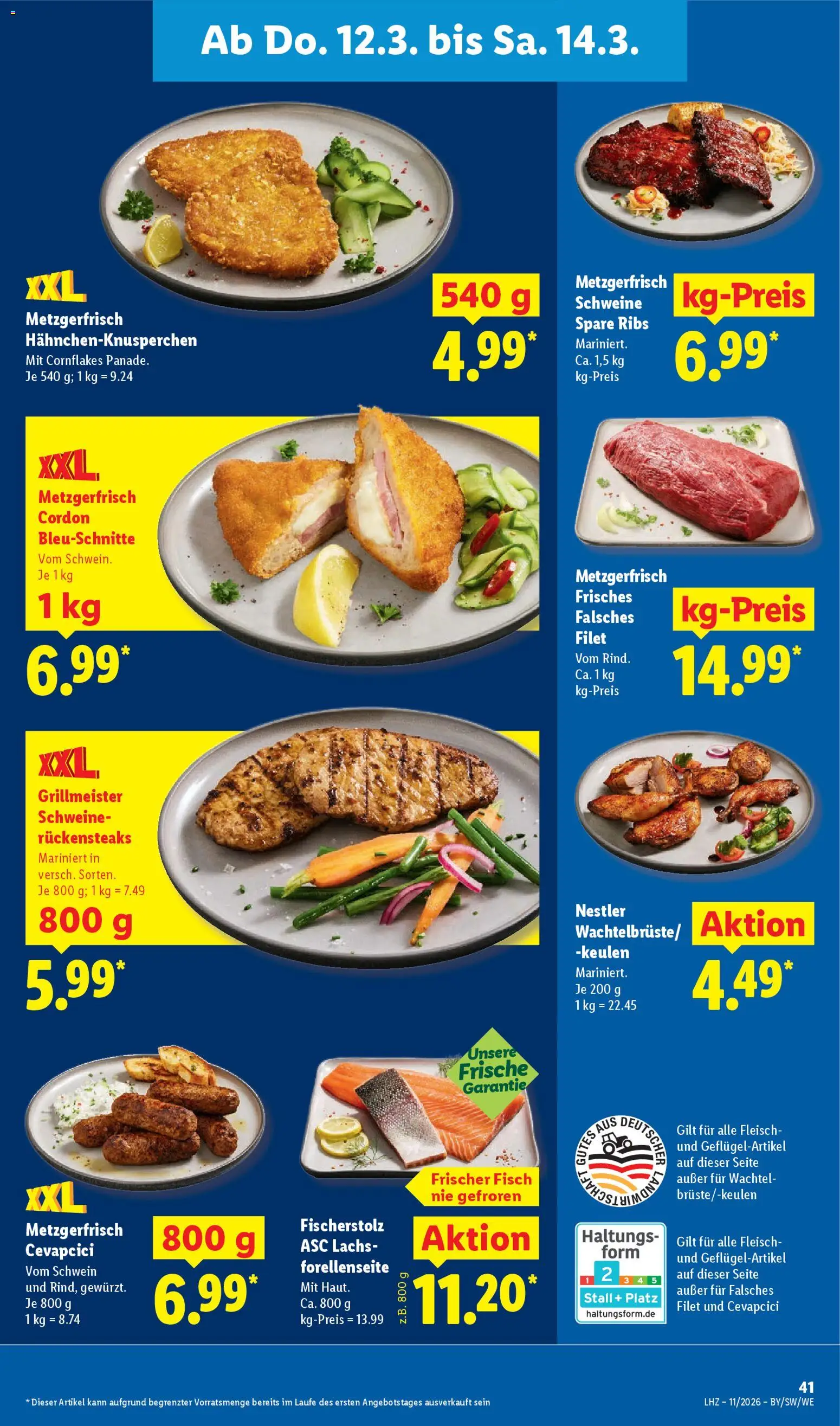 Lidl Prospekt Aarbergen – gültig ab 09.03.2026 | Seite: 63 | Produkte: Cevapcici, Fisch, Lachs, Fleisch