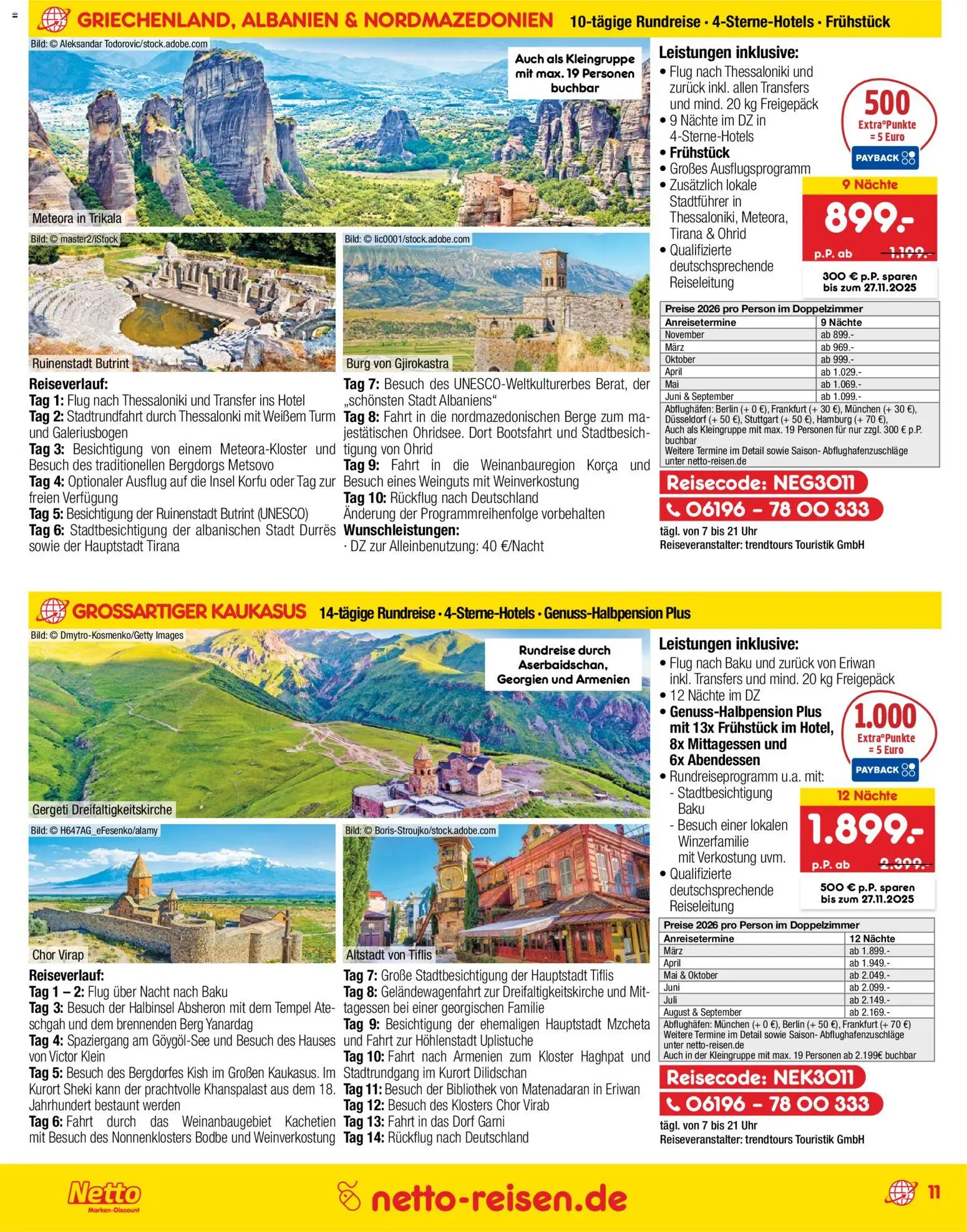Netto Reisen Prospekt 	 – gültig ab 30.10.2025 | Seite: 11 | Produkte: Bibliothek, Uhr