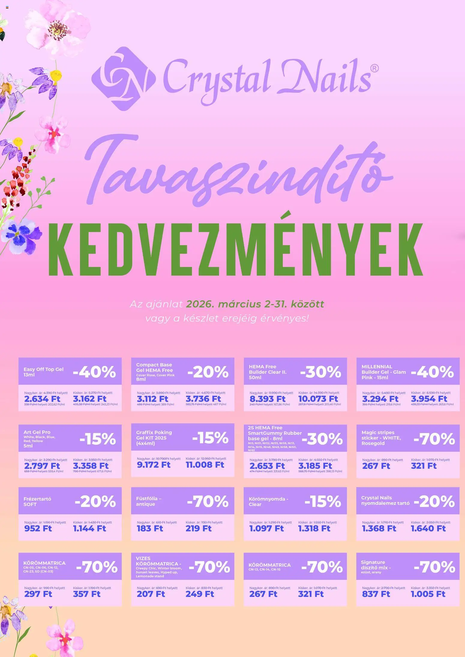 Crystal Nails akciós ujság - amely érvényes a következő dátumtól: 02.03.2026 | Oldal: 1