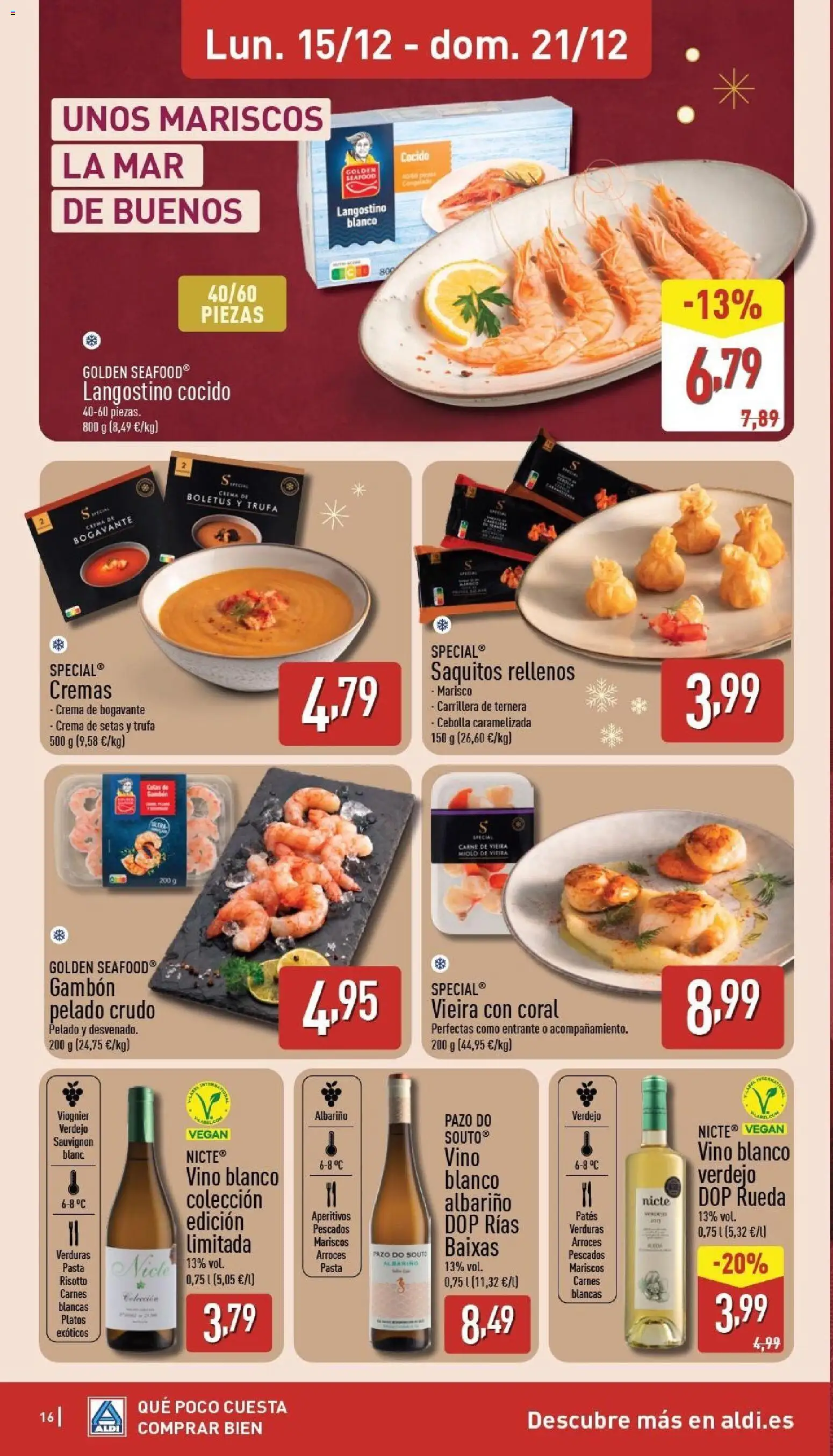 Aldi folleto Canarias │ válido desde el 15.12.2025 | Página: 16 | Productos: Pasta, Crema, Παγωμένο τσάι, Langostino