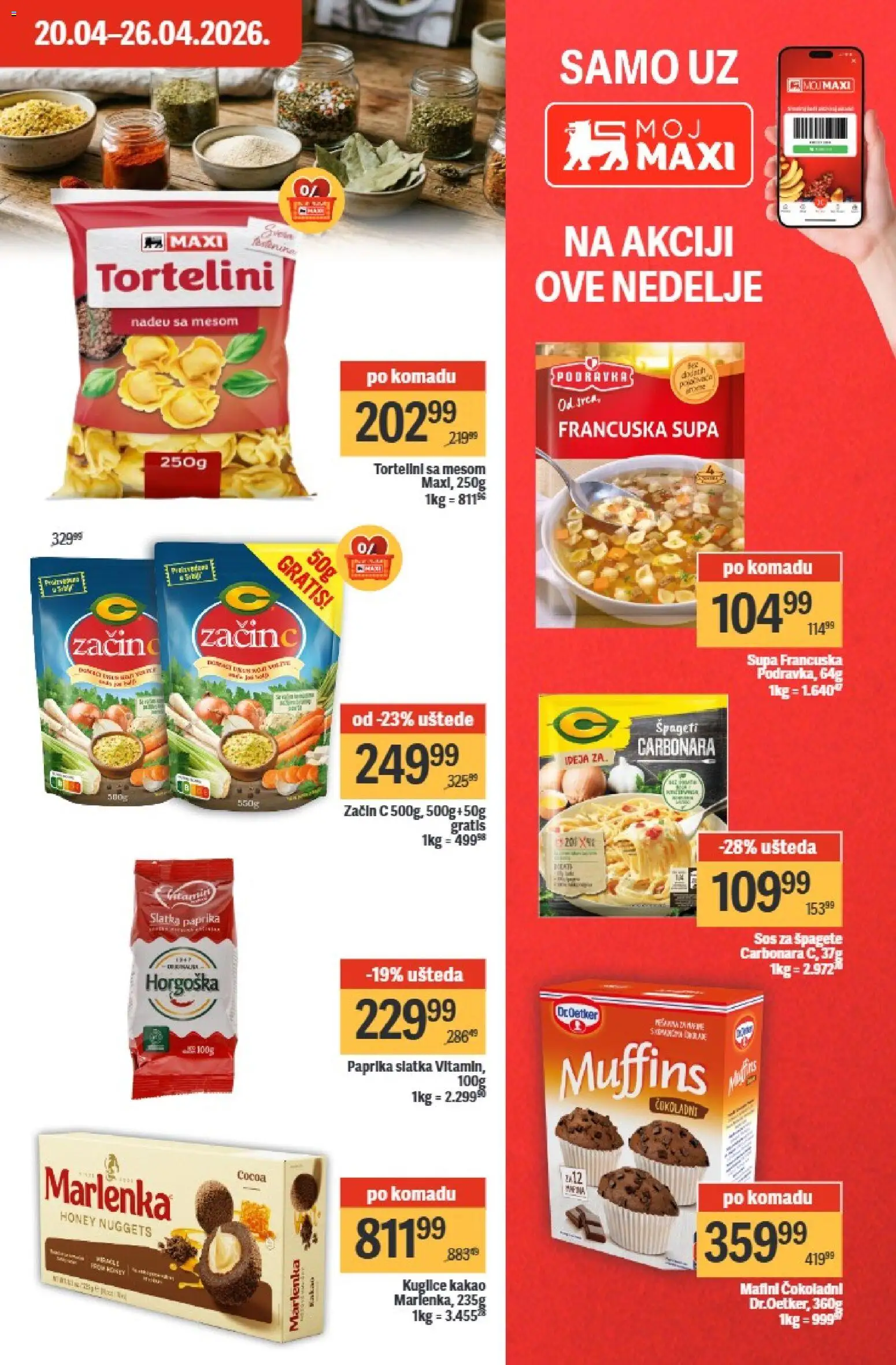 Maxi katalog - važi od 20.04.2026 | Strana: 17 | Proizvode: Paprika, Podravka, Špageti, Sos