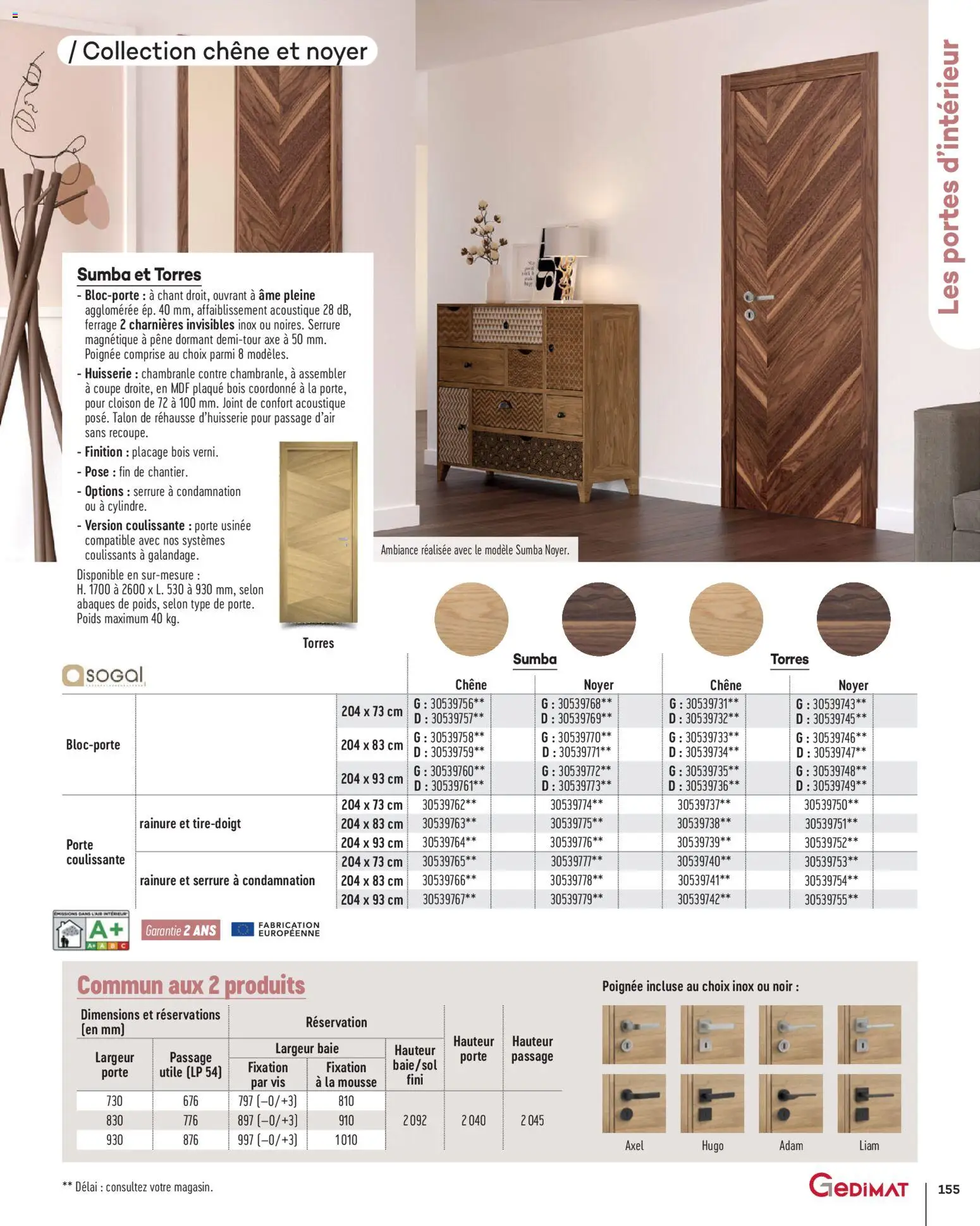 {H1} | Page: 155 | Produits: Poids, Mousse, Porte, Portes