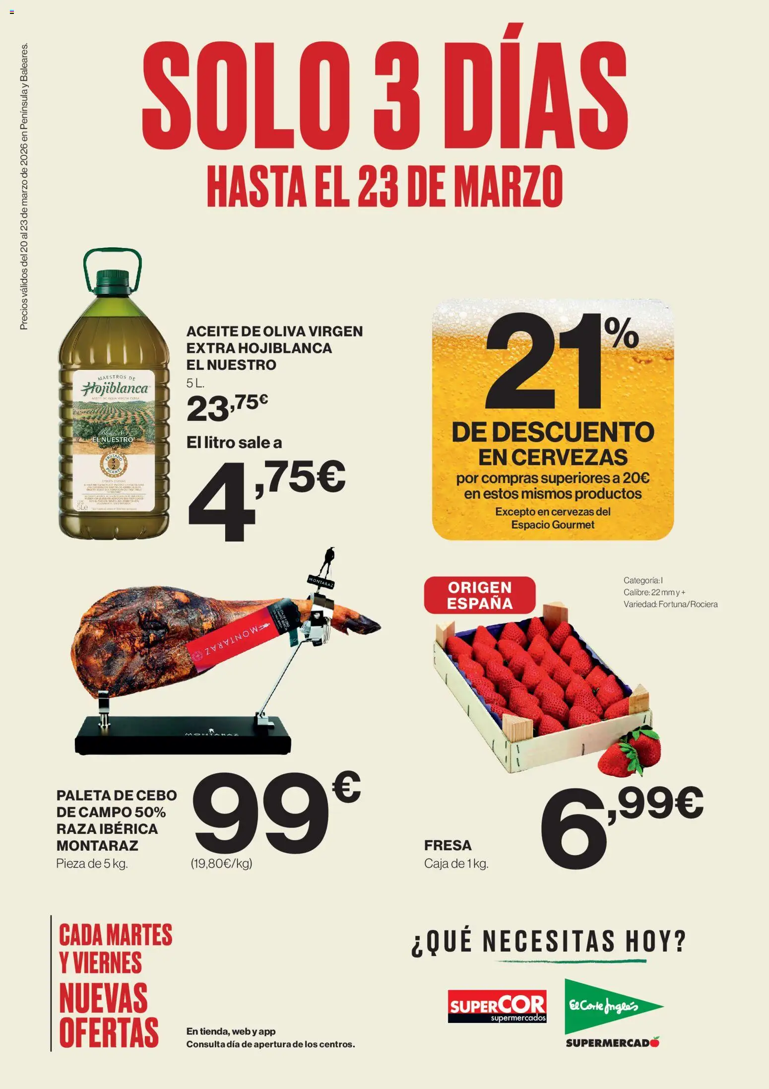 Supercor Península y Baleares │ válido desde el 20.03.2026 | Página: 1 | Productos: Aceite, Aceite de oliva, Caja