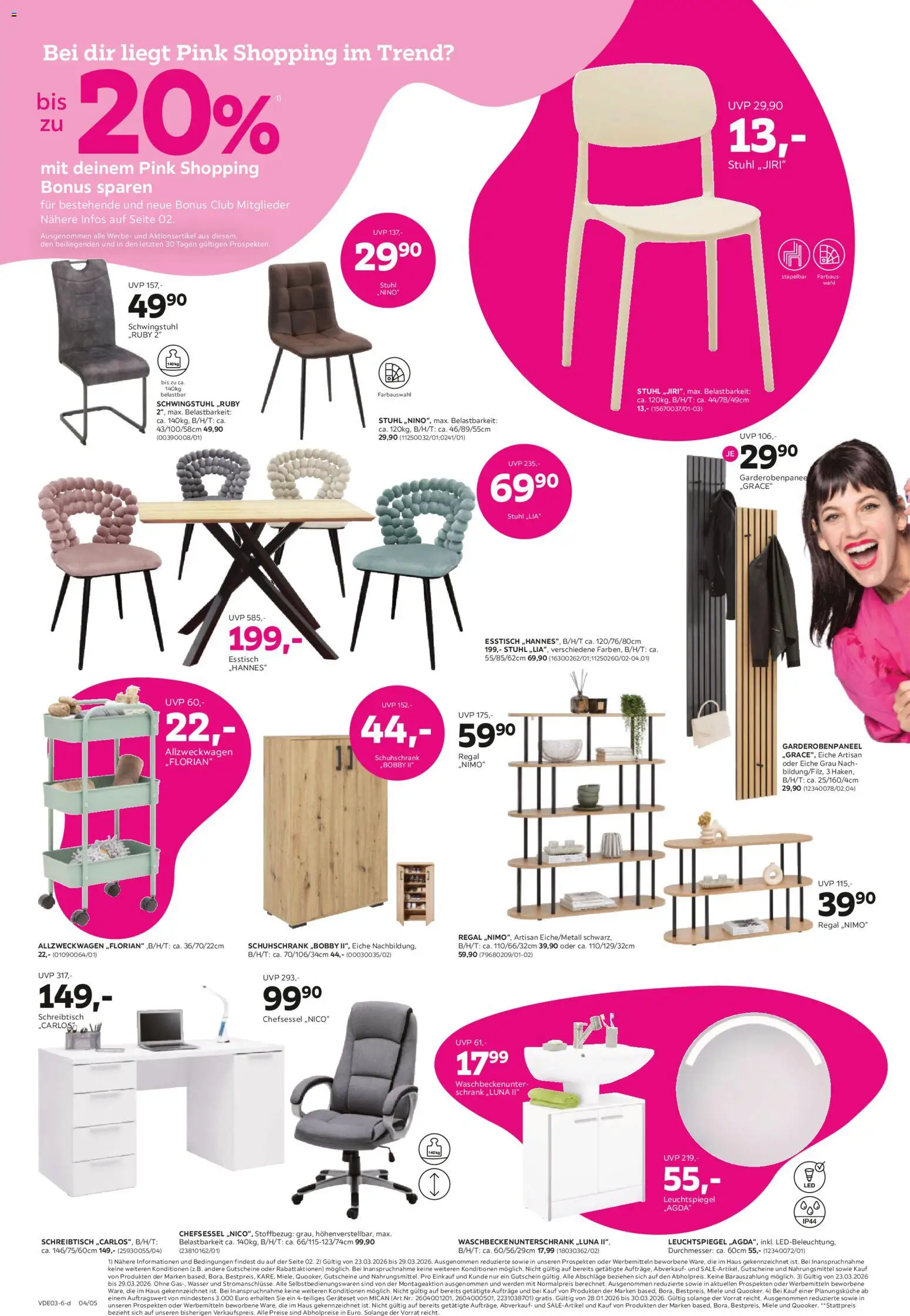 Mömax Prospekt 	 – gültig ab 23.03.2026 | Seite: 4 | Produkte: Miele, Esstisch, Schrank, Wasser