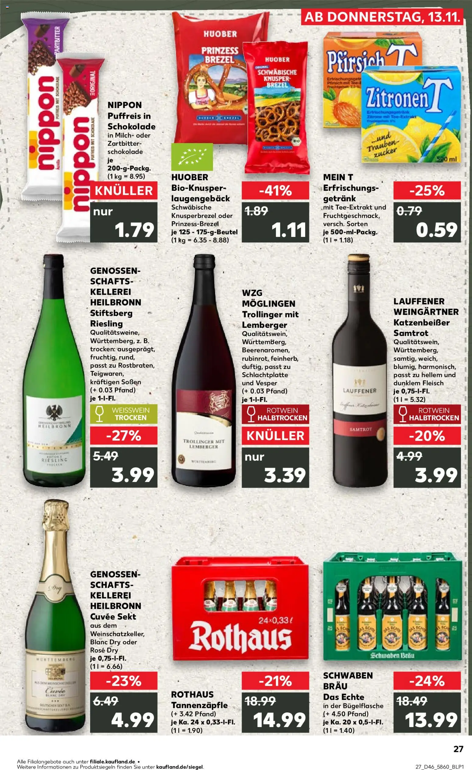 Kaufland prospekt Stuttgart	 – gültig ab 13.11.2025 | Seite: 27 | Produkte: Rotwein, Rotwein trocken, Fleisch, Zitronen