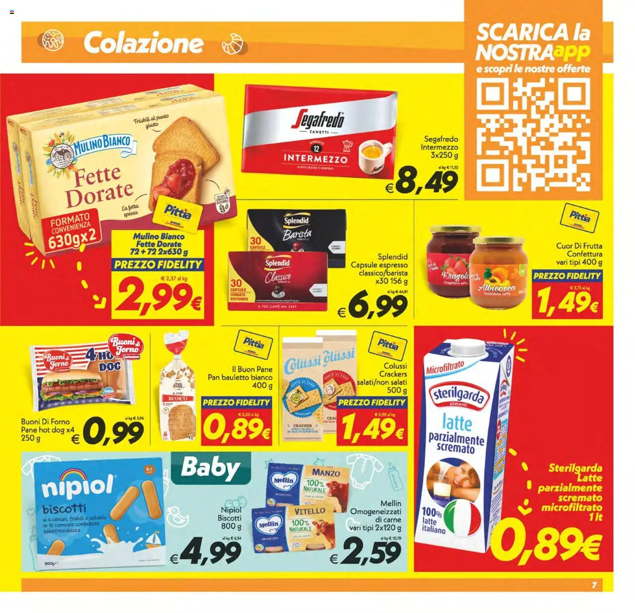 Volantino SuperConveniente del 03.10.2025 | Pagina: 7 | Prodotti: Pane, Biscotti, Frutta, Latte