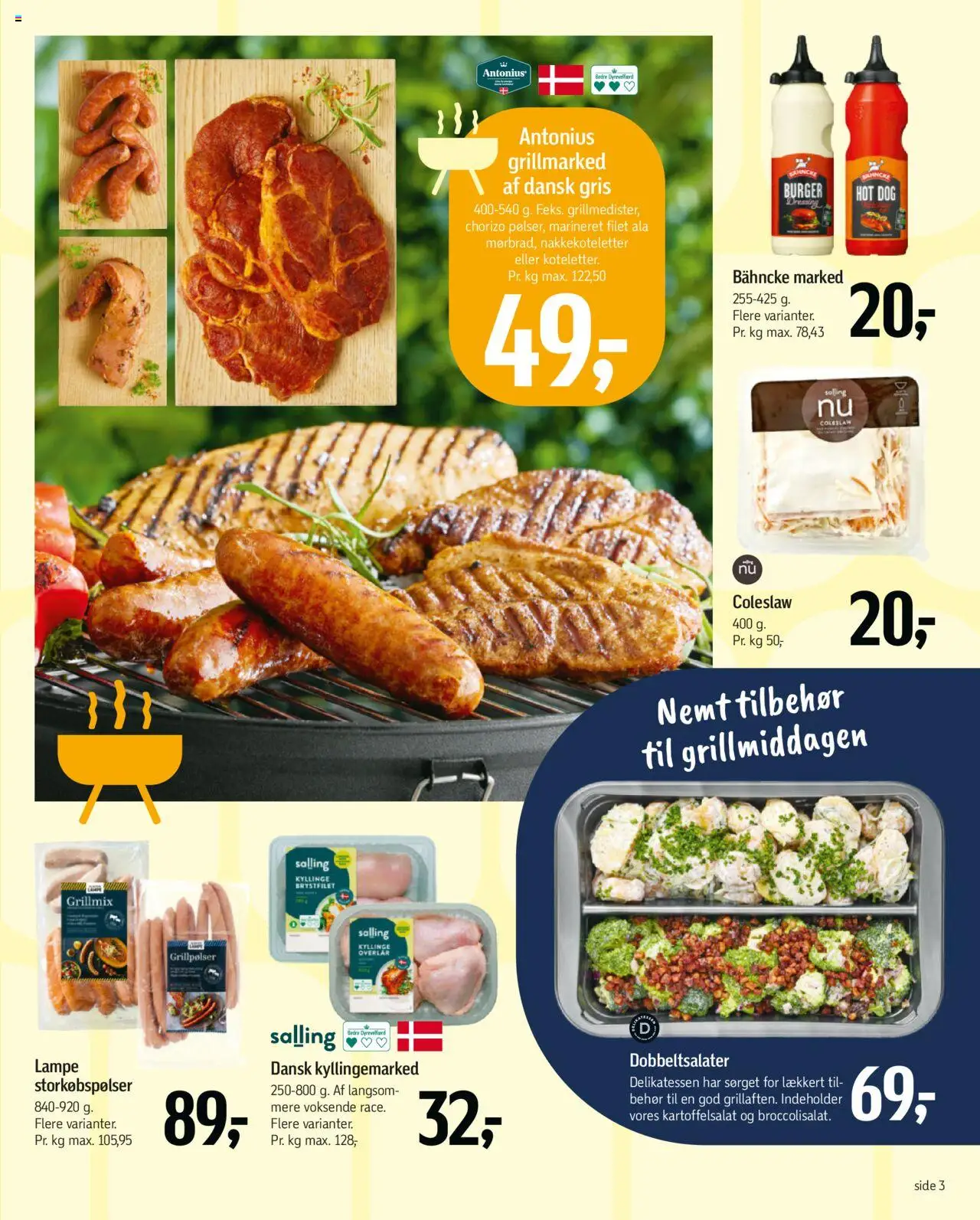 Føtex Tilbudsavis gyldig fra 25.07.2025 | Side: 3 | Produkter: Kartoffelsalat, Dressing, Lampe, Aparelho de barbear