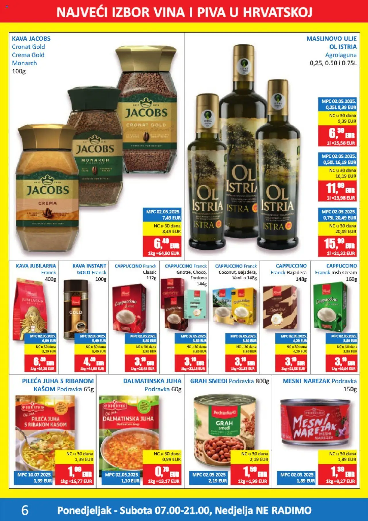 Vrutak katalog | vrijedi od 11.08.2025 | Stranica: 6 | Proizvodi: Podravka, Maslinovo ulje, Jacobs, Juha