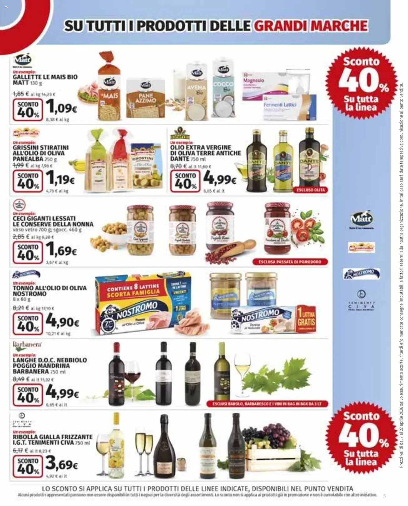 Volantino Ipercoop del 07.04.2026 | Pagina: 5 | Prodotti: Data, Passata di pomodoro, Cocco, Grissini