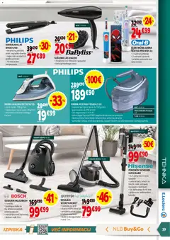 E.leclerc katalog akcije – veljaven od 18.02.2026 | Stran: 39 | Izdelki: Baterija, Ravnalnik las, Sesalnik, Časovnik