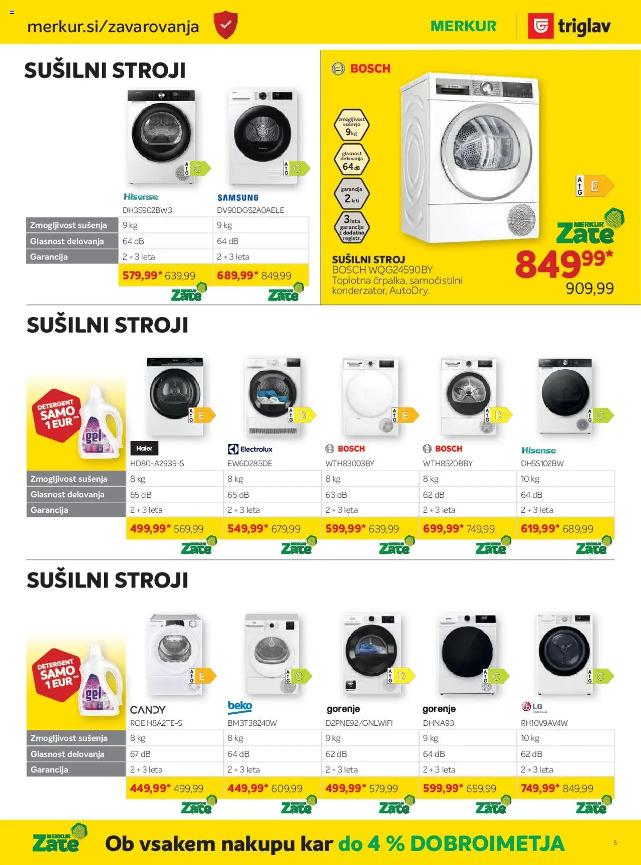 Novi Merkur katalog ponudbe – veljaven od 01.10.2025 | Stran: 5 | Izdelki: Susilni stroj, Detergent