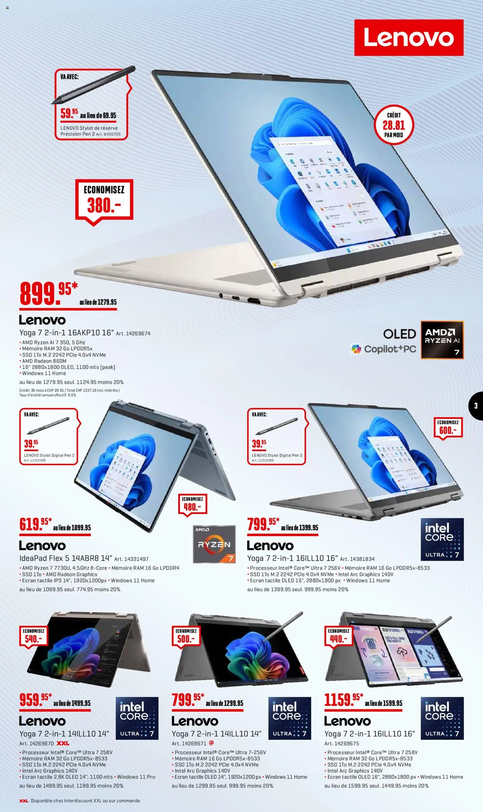 Interdiscount aktionen 20% de rabais FR – gültig ab 27.04.2026 | Seite: 3 | Produkte: Lenovo