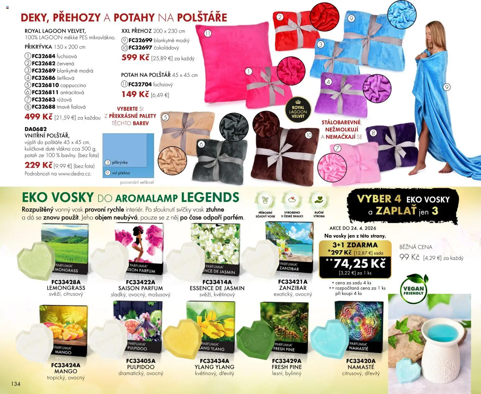 Nové Dedra akcie – leták je platný od 01.02.2026 | Strana: 34 | Produkty: Prikrývka, Poťahy, Mango