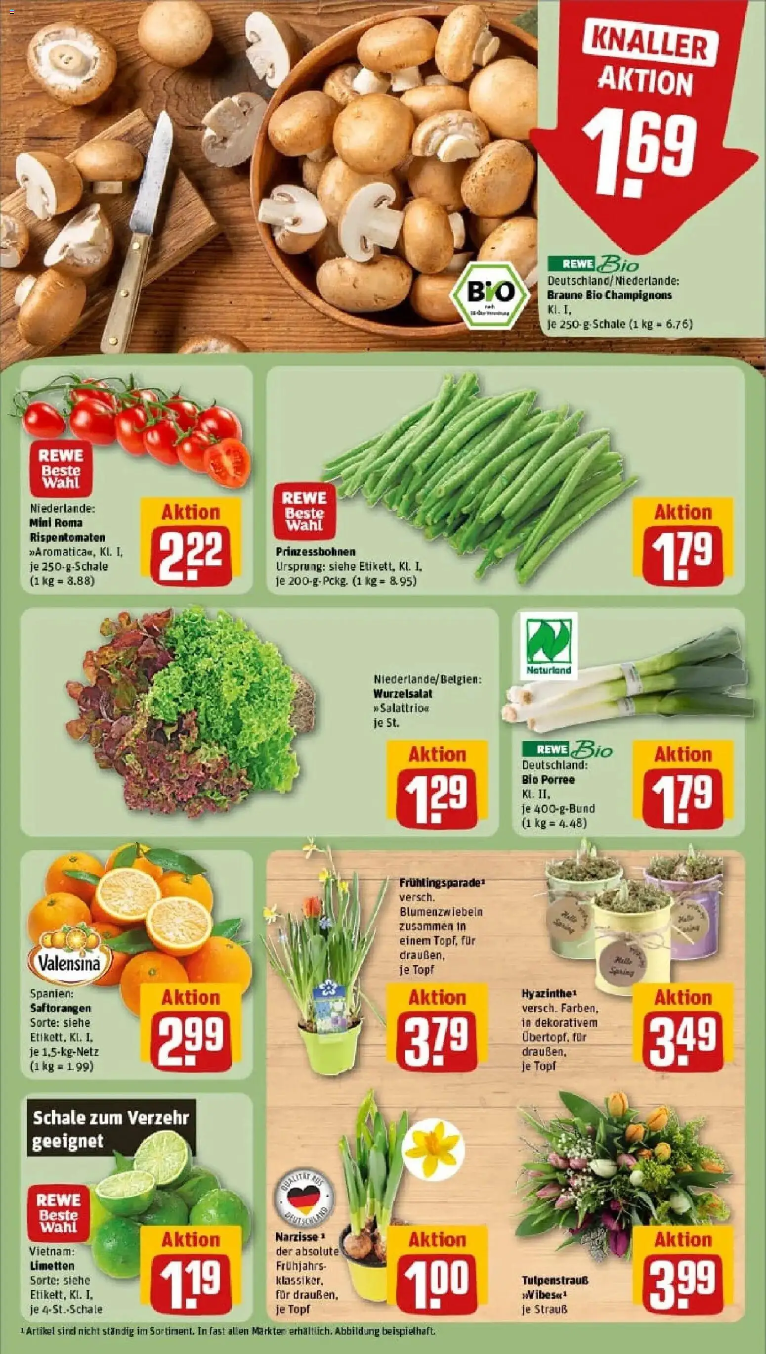 Rewe prospekt Berlin / Steglitz	 – gültig ab 02.02.2026 | Seite: 9 | Produkte: Limetten, Valensina, Champignons