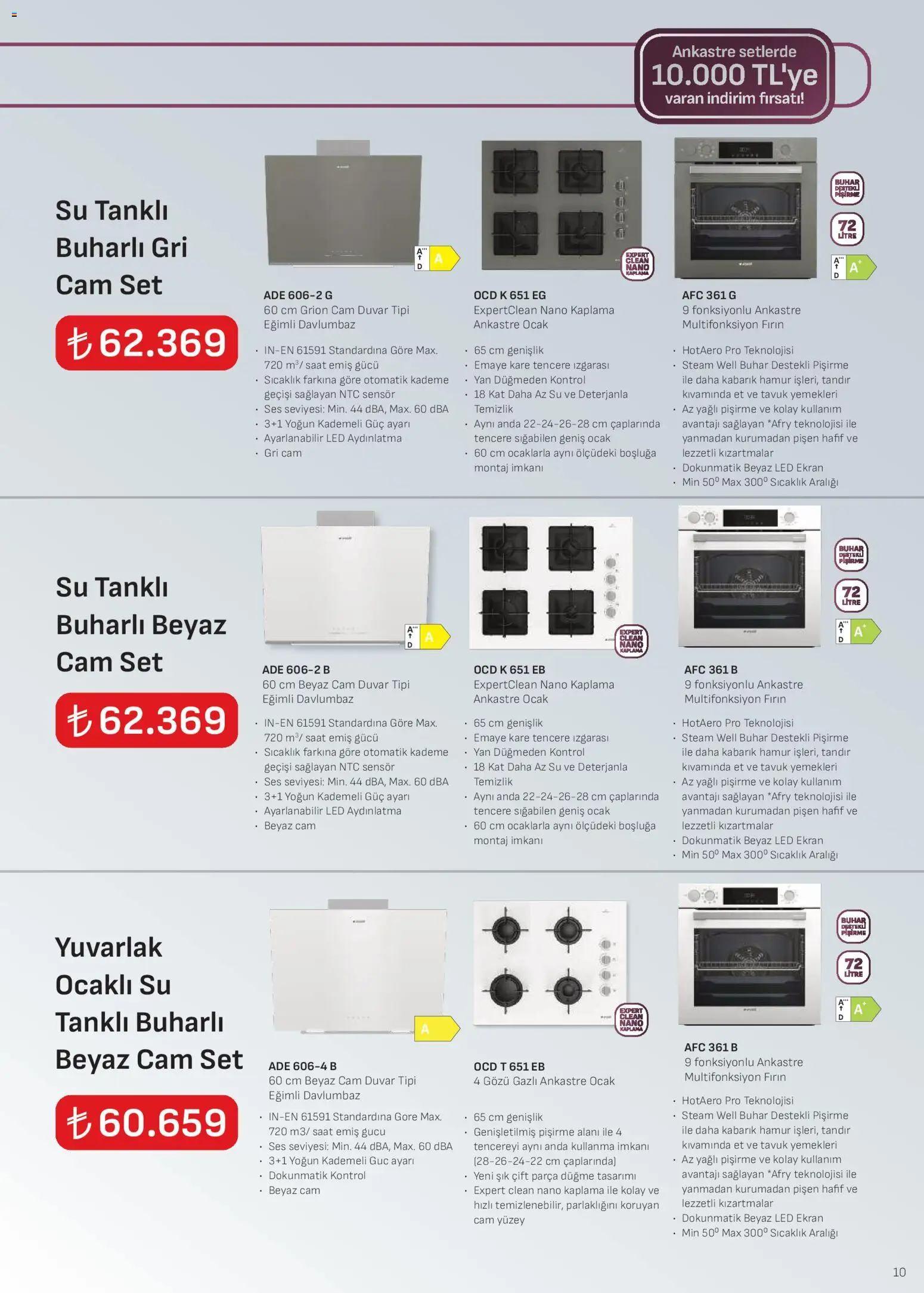 Arçelik Ankastre Kataloğu - 01.01.2025 tarihinden itibaren geçerlidir | Sayfa: 10 | Ürünler: Saat, Ses, Fırın, Ocak