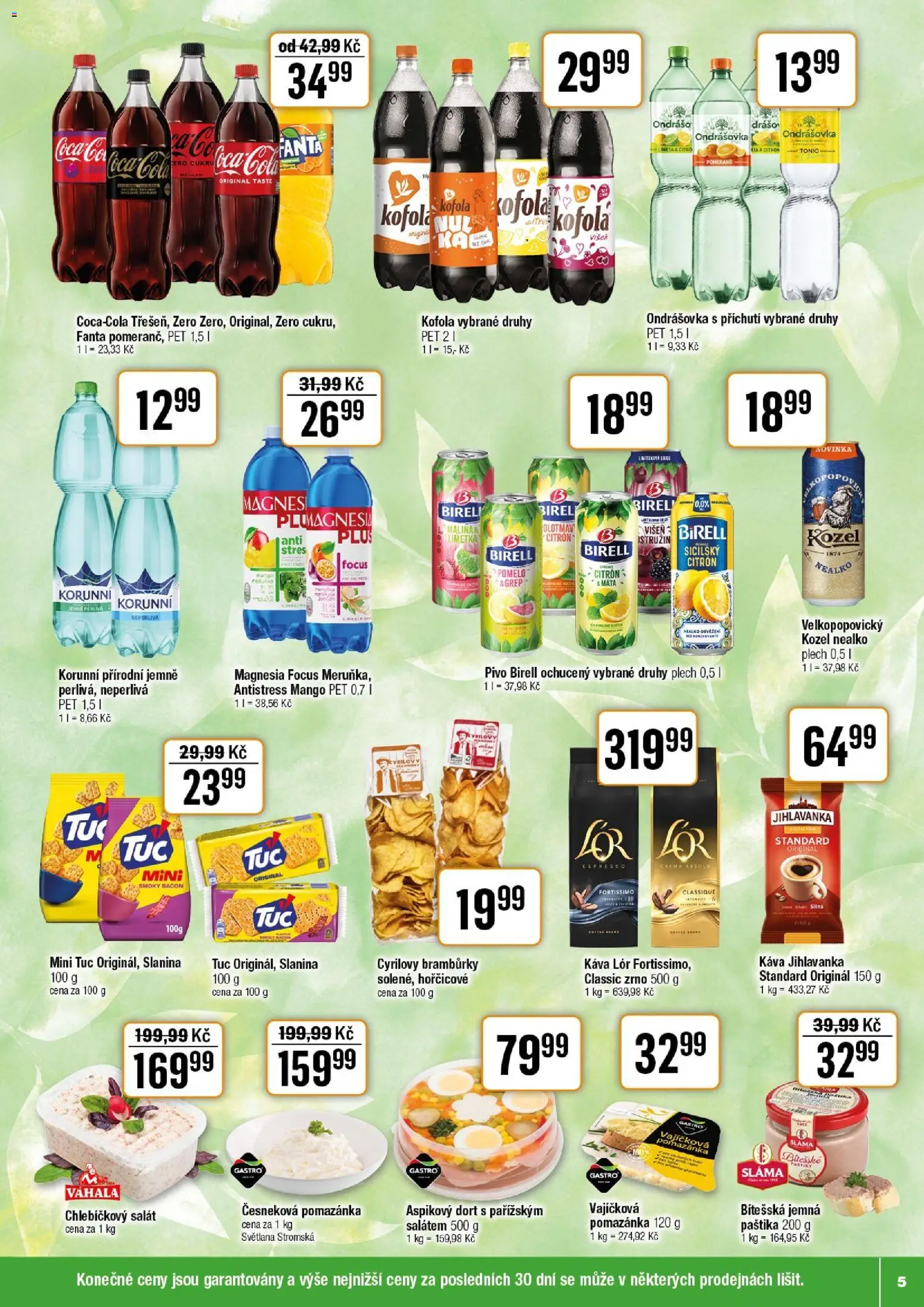 Tempo leták - Tuty od 25.03.2026 | Strana: 5 | Produkty: Salát, Kozel, Slanina, Dort