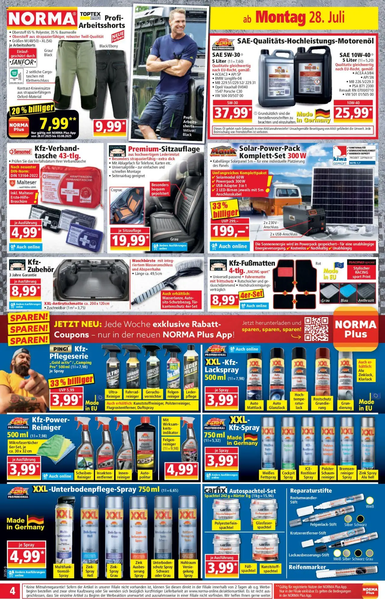 Norma Prospekt 	 - gültig ab dem 28.07.2025 | Seite: 4 | Produkte: Tasche, Öl, Tür
