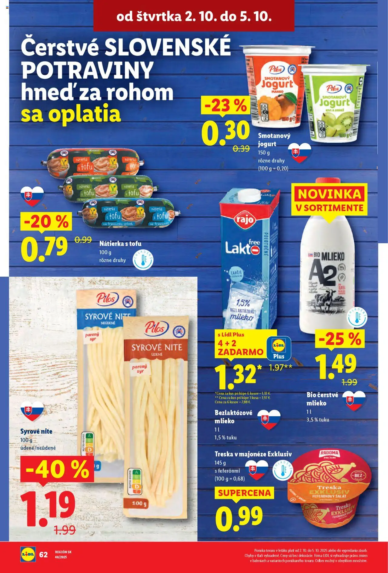 Nové Lidl akcie – leták je platný od 29.09.2025 | Strana: 68 | Produkty: Jogurt, Tofu, Šalát, Mango