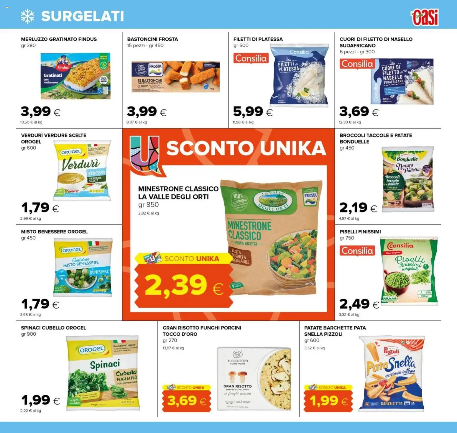 Volantino Oasi del 15.01.2026 | Pagina: 11 | Prodotti: Minestrone, Patate, Spinaci, Piselli