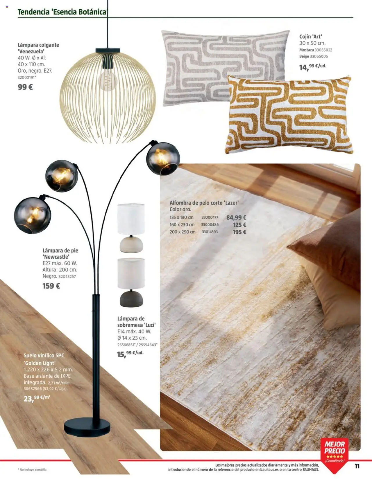 Bauhaus - Decoracion │ válido desde el 16.10.2025 | Página: 11 | Productos: Lámpara de pie, Cojín, Alfombra, Lámpara