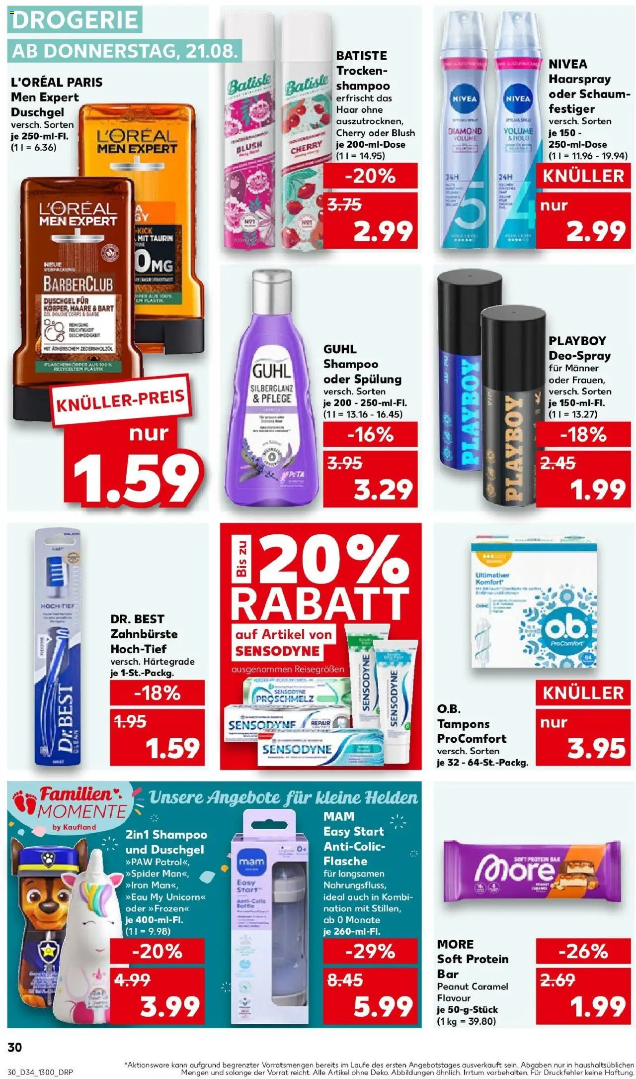 Kaufland prospekt Bonn	 - gültig ab dem 21.08.2025 | Seite: 30 | Produkte: Haarspray, Duschgel, Shower Gel, Blush
