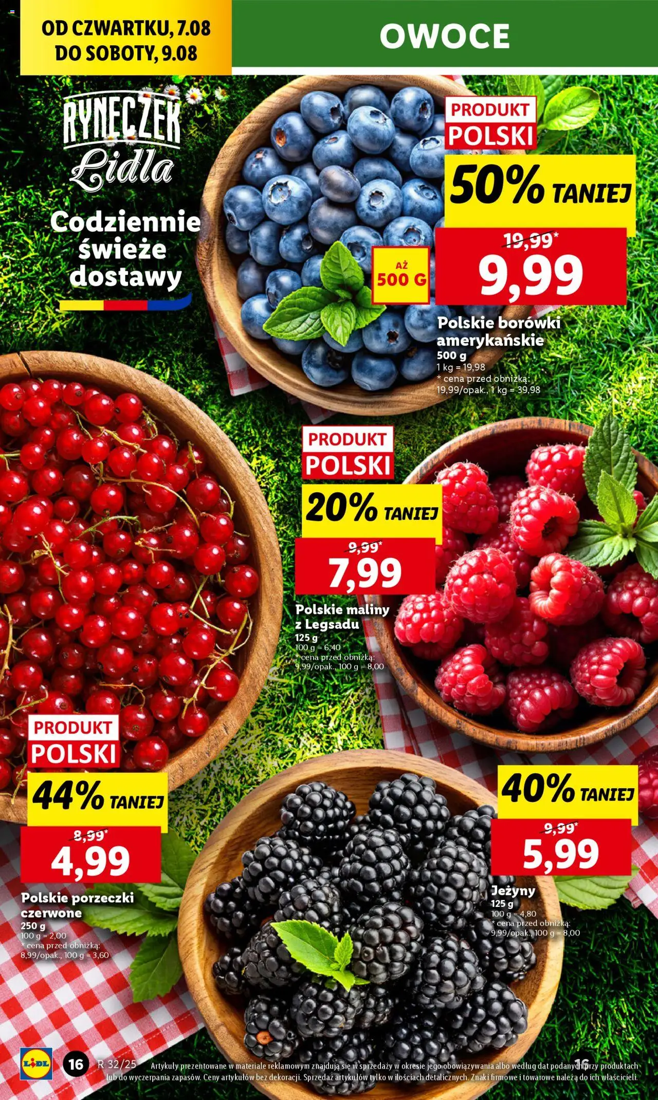 Lidl Gazetka od 07.08.2025 | Strona: 20 | Produkty: Maliny, Jeżyny, Owoce