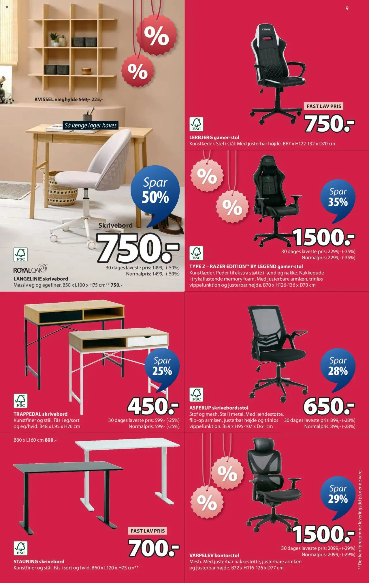 JYSK Tilbudsavis gyldig fra 04.07.2025 | Side: 10 | Produkter: Skrivebord, Kontorstol, Stof