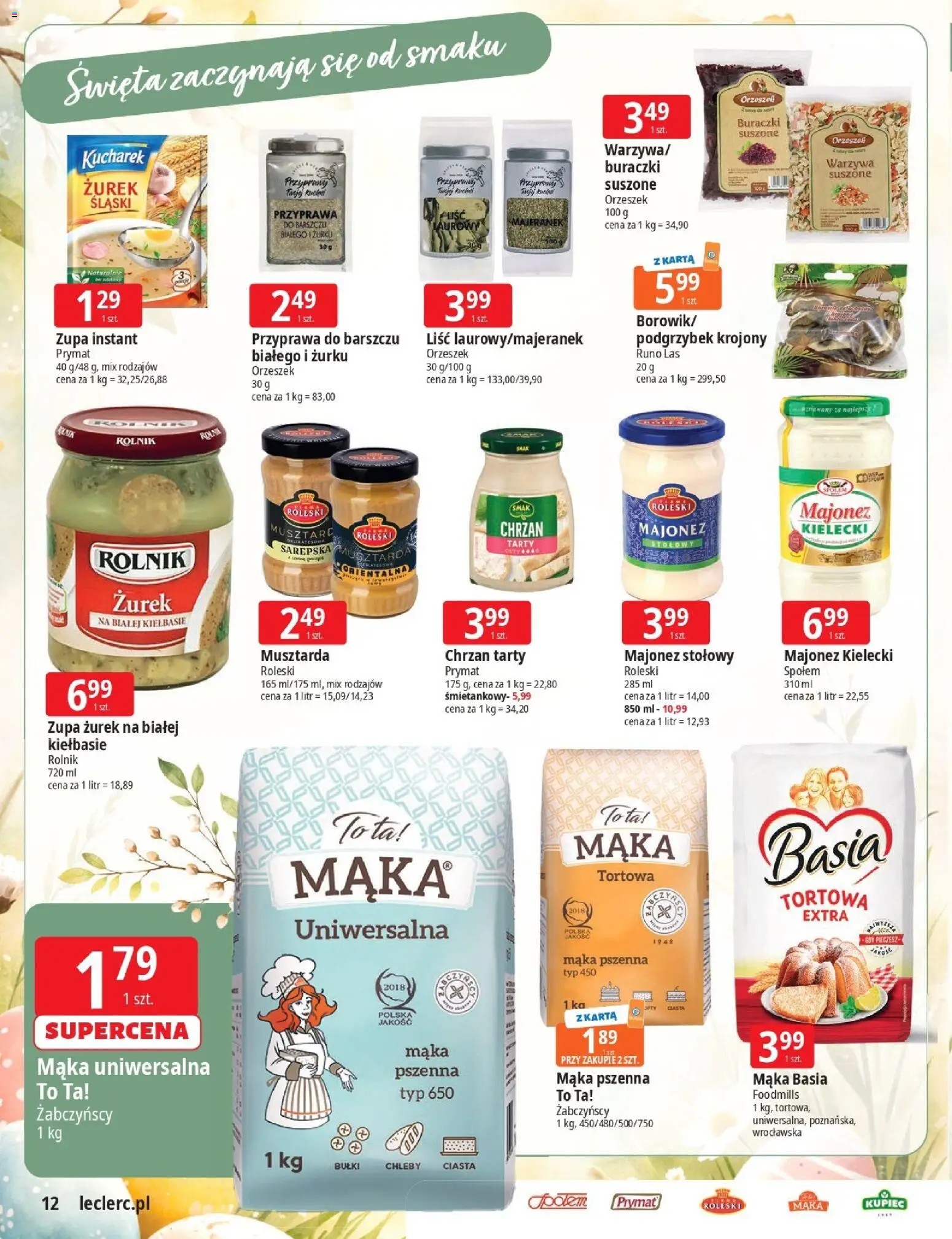 E.Leclerc gazetka - Zielona Góra Wielkanoc od 17.03.2026 | Strona: 12 | Produkty: Musztarda, Zupa, Warzywa, Majonez